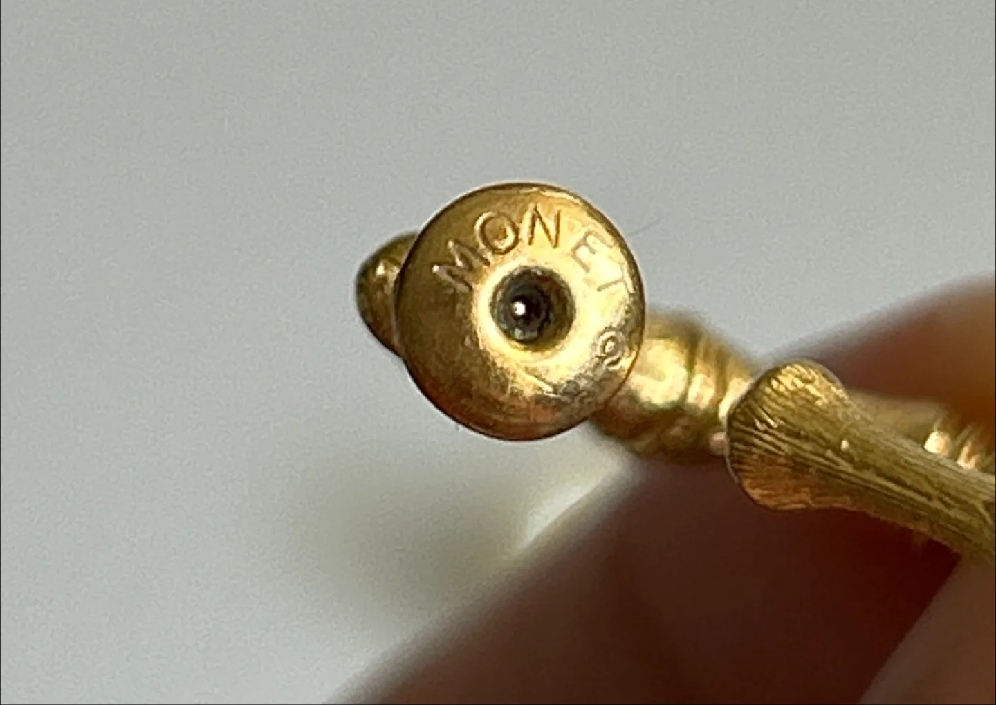 Monet - Vintage Gold Hoop Bamboo Design Earrings image indicator(4)