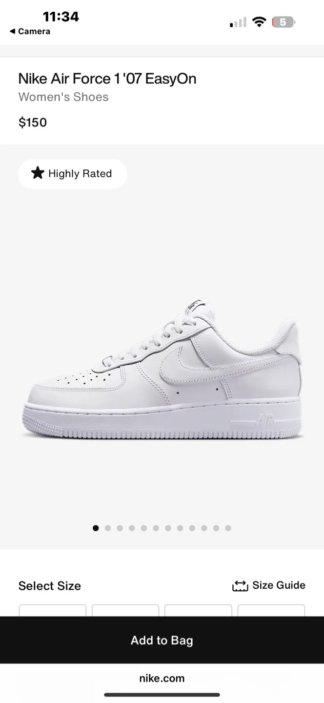 Women’s White Air Force 1 Sneakers image indicator(7)