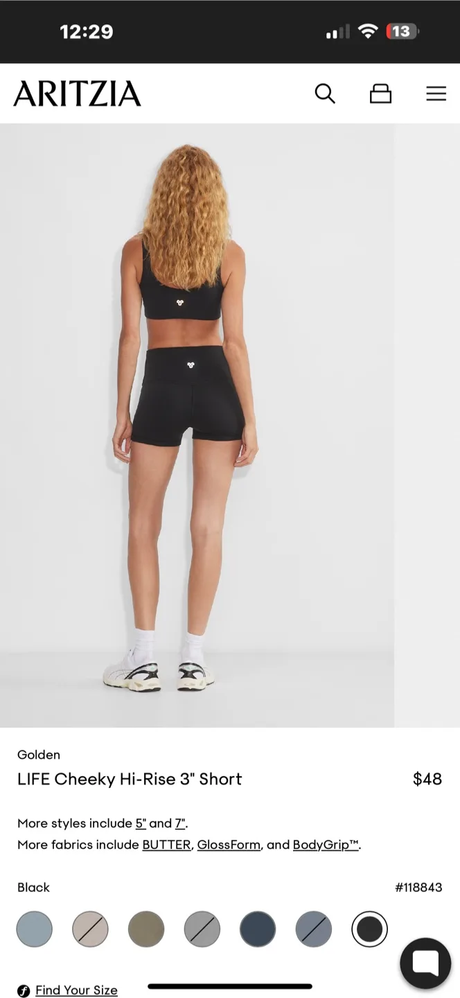 Aritzia Hi-Rise Cheeky TnAction Shorts image indicator(4)