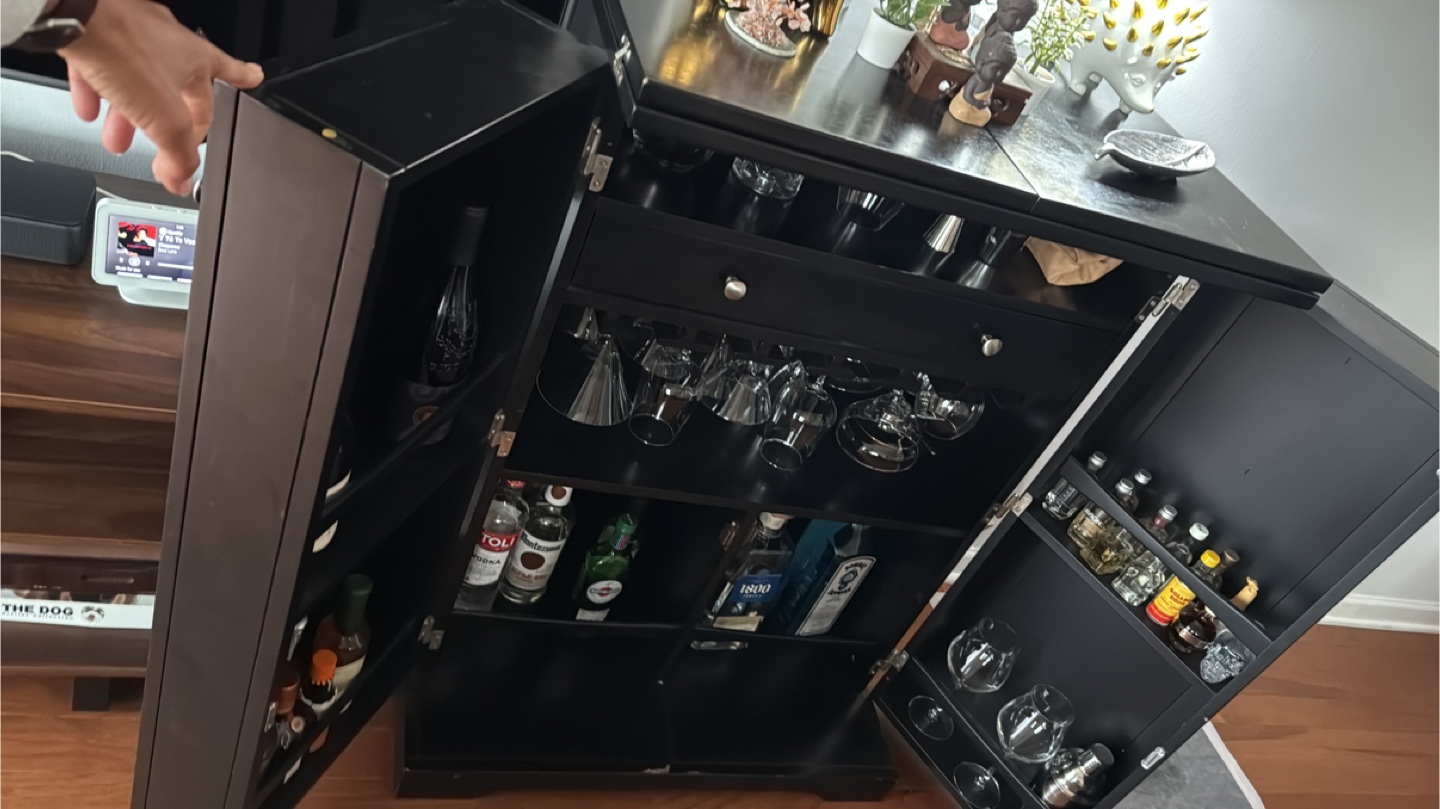 Black Wood Cabinet/bar - photo 2