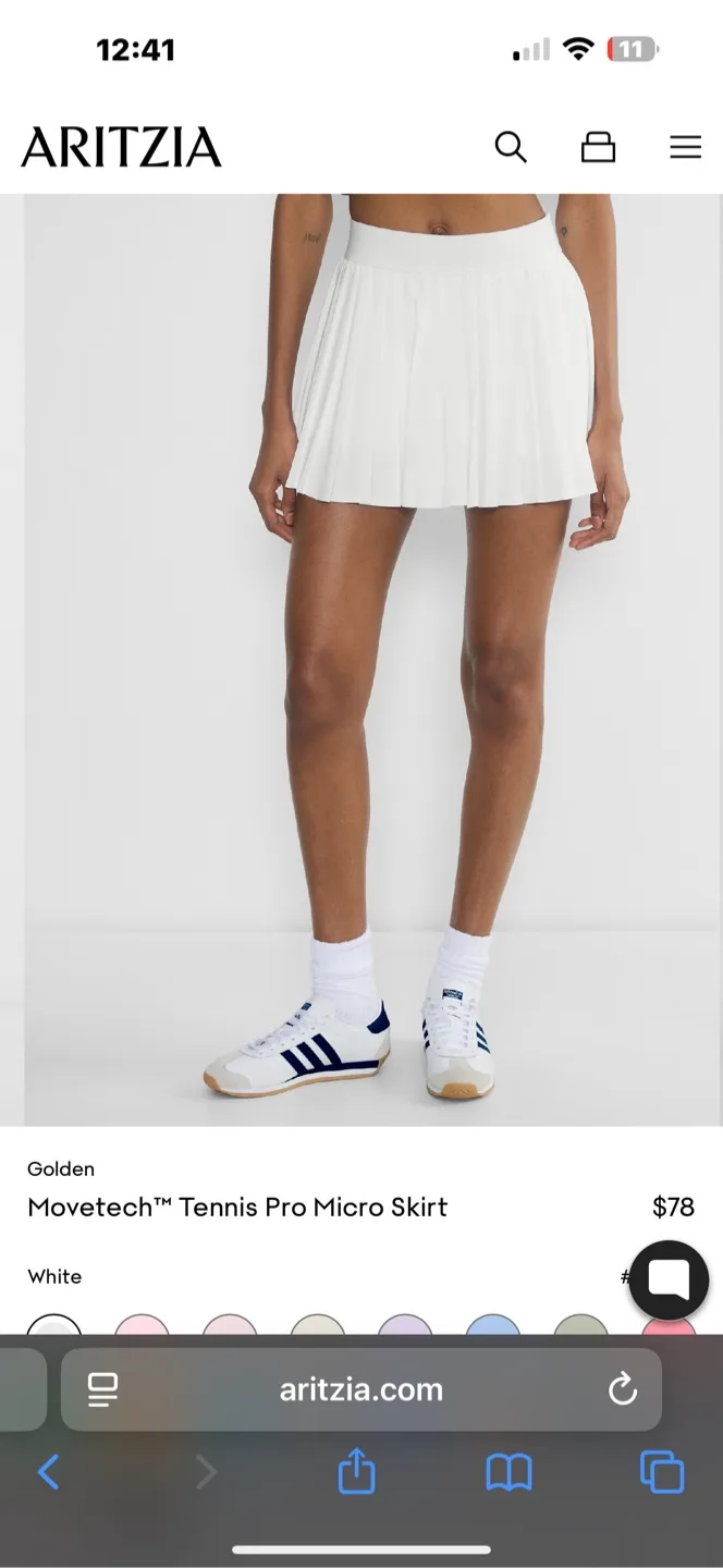 TnAction White Pleated Tennis Skirt image indicator(4)