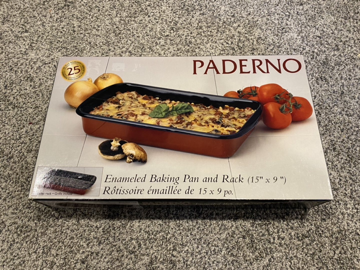 PADERNO Enameled Baking Pan and Rack