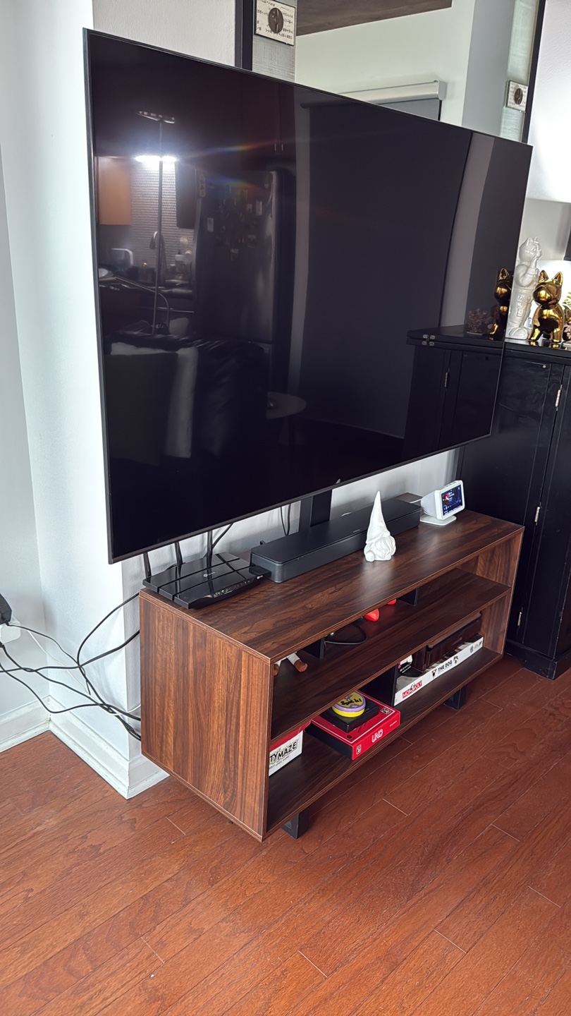 Wooden TV Stand with Mount for 32” to 70” walnut