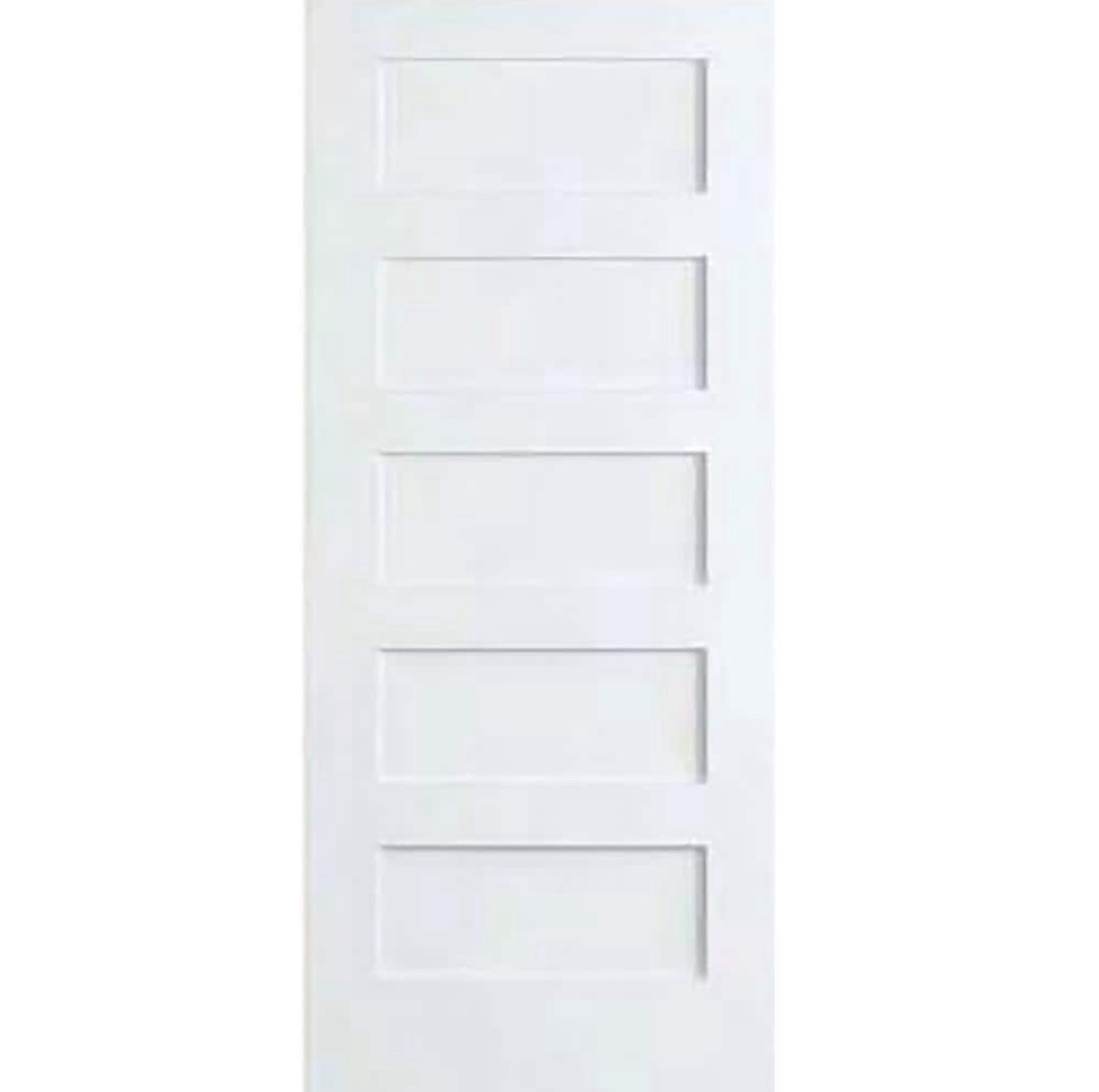 2x White Modern 5-Panel Interior Doors