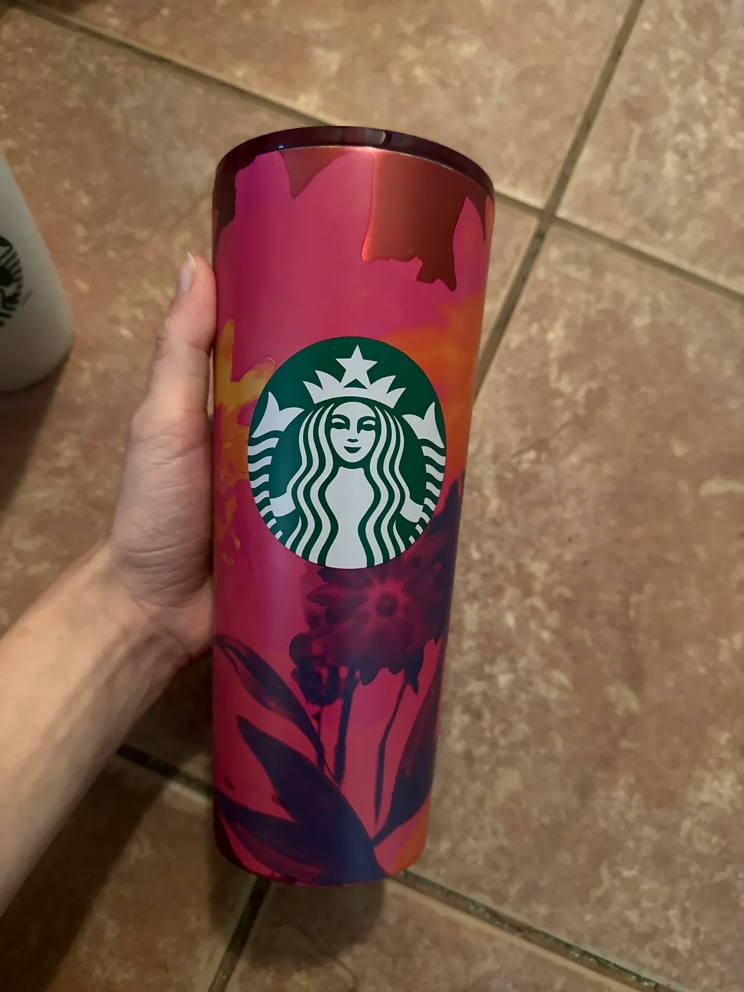 Starbucks Floral Tumbler no straw thumbnail