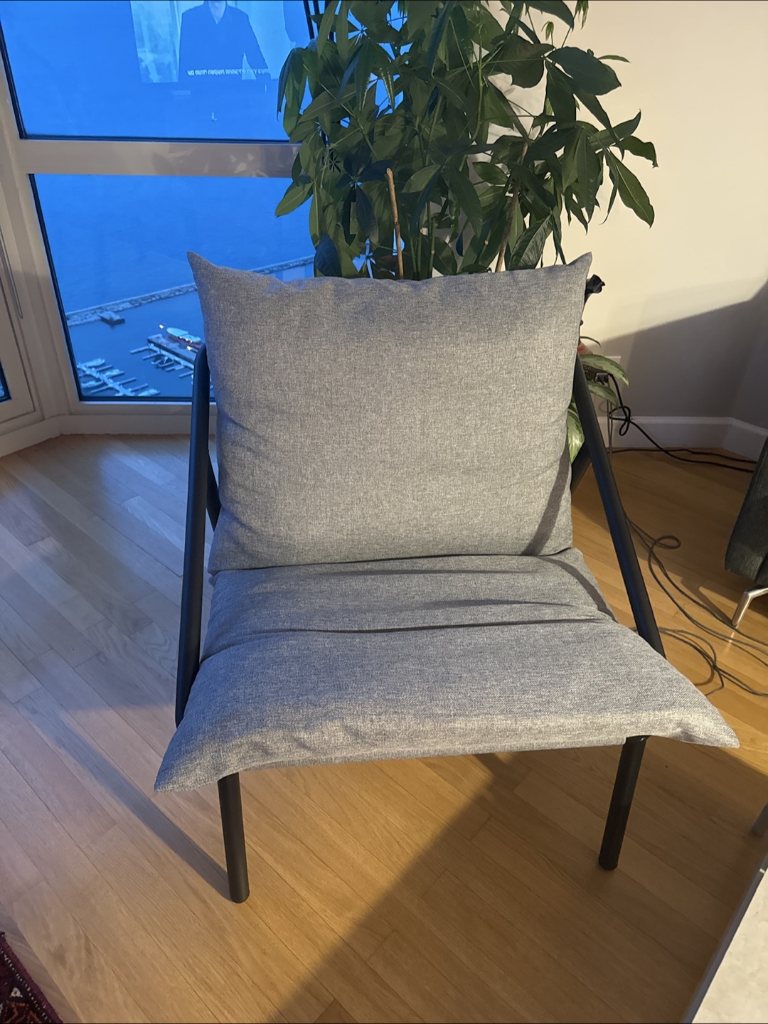 Gray Fabric Accent Chair