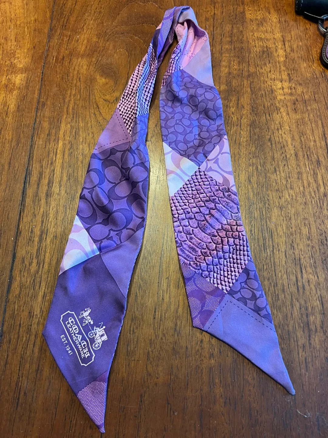 Vintage Coach Silk Scarf Twilly thumbnail