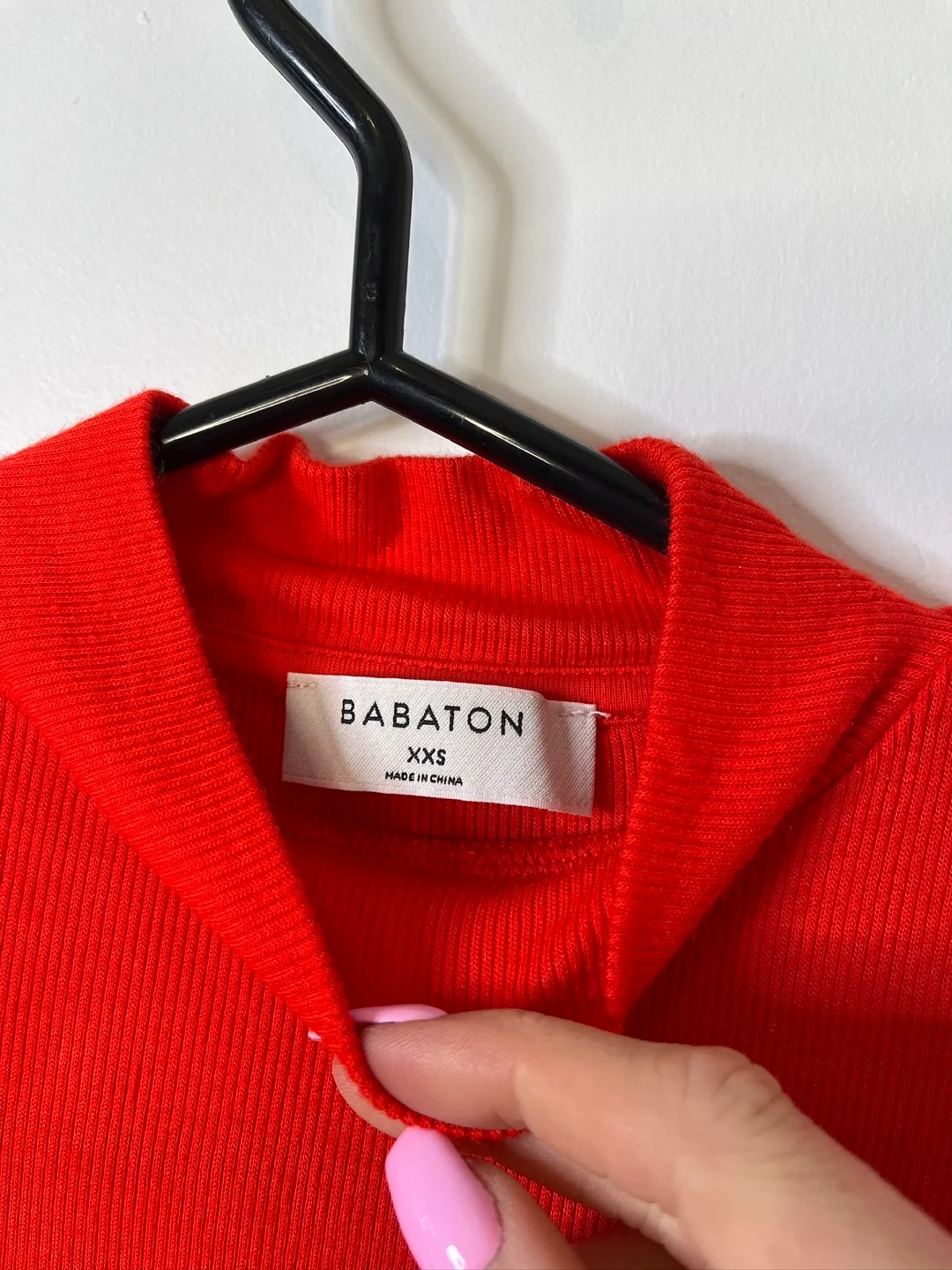 Babaton Red Short Sleeve semi-crop Top image indicator(2)