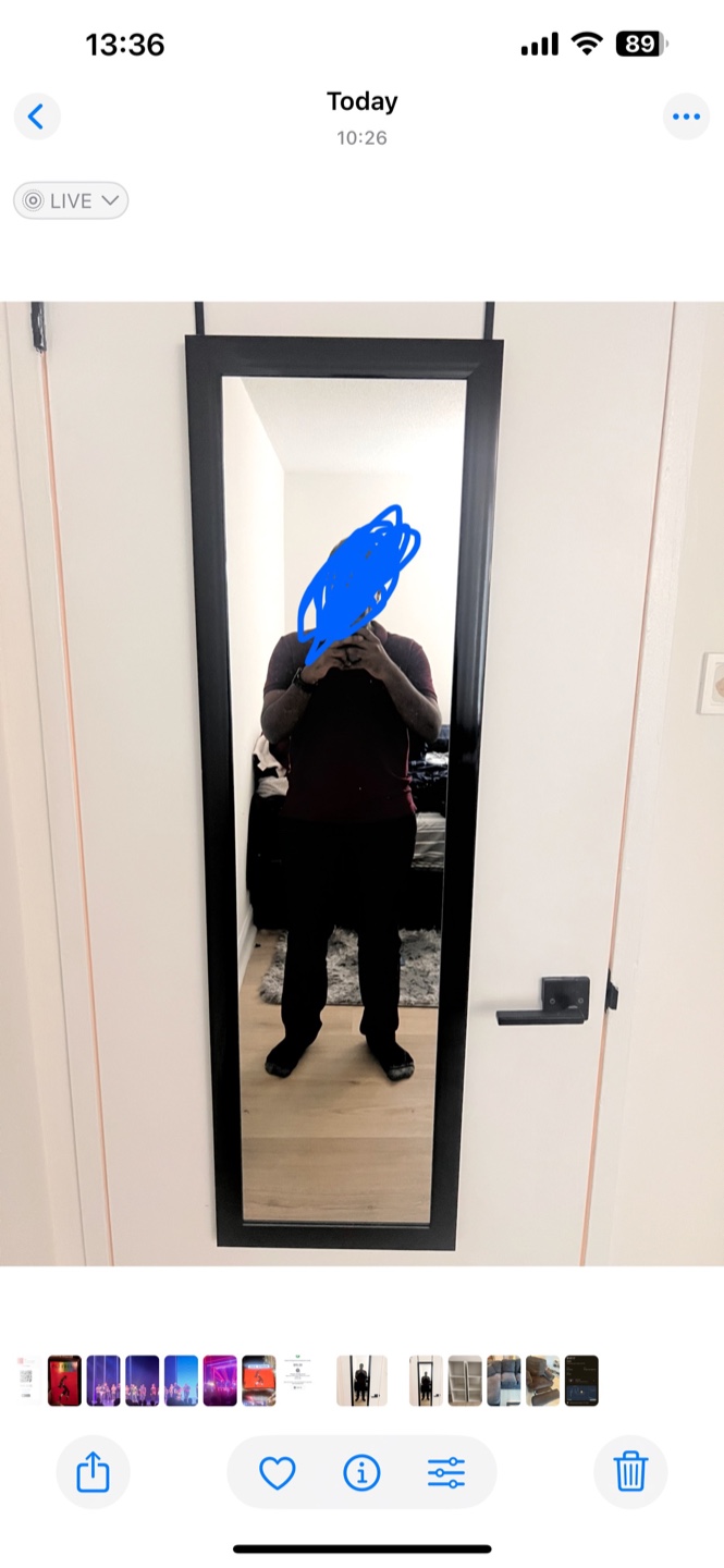 Black Framed Over-the-Door Mirror