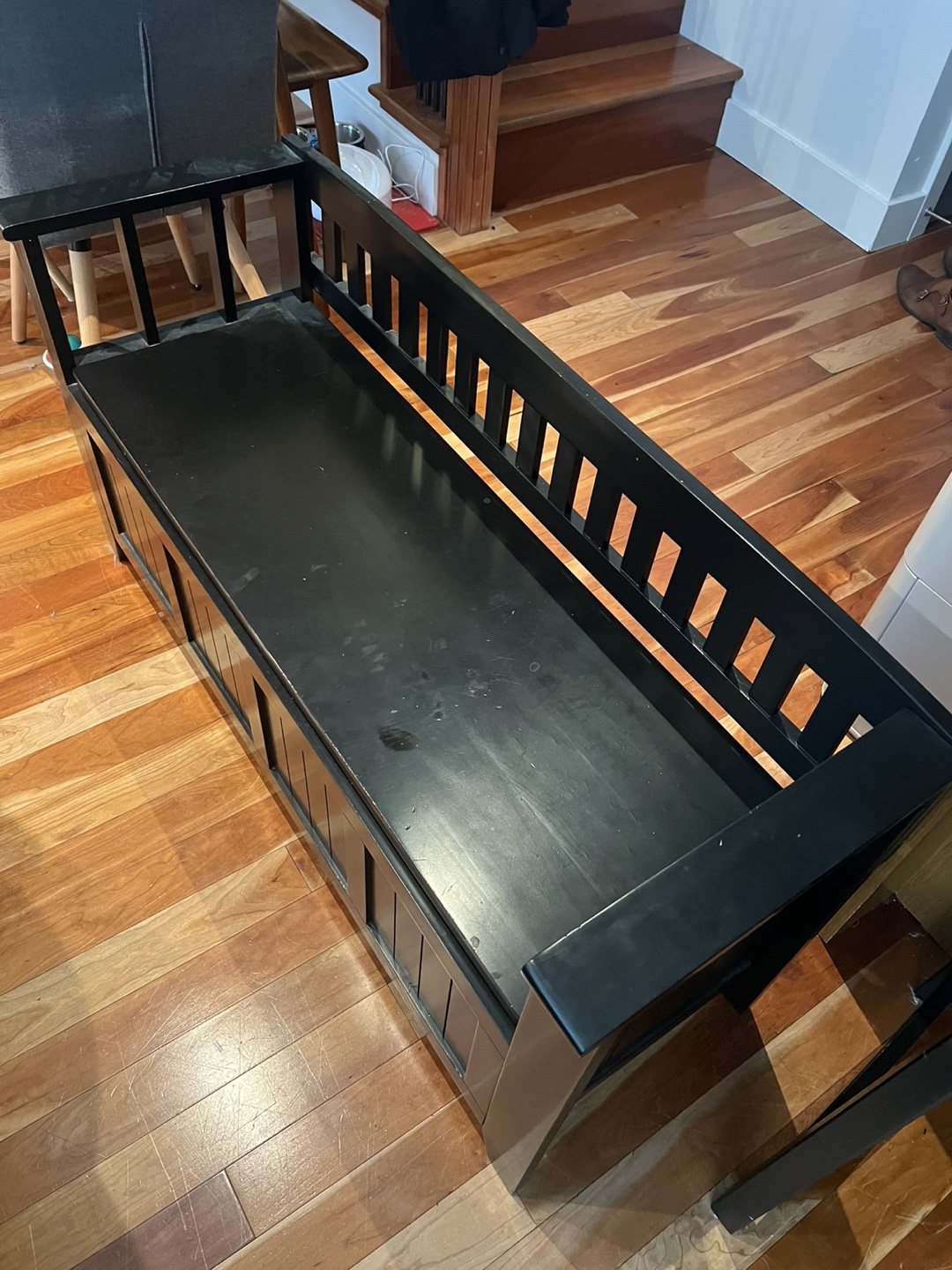 Black Storage Bench - photo 2
