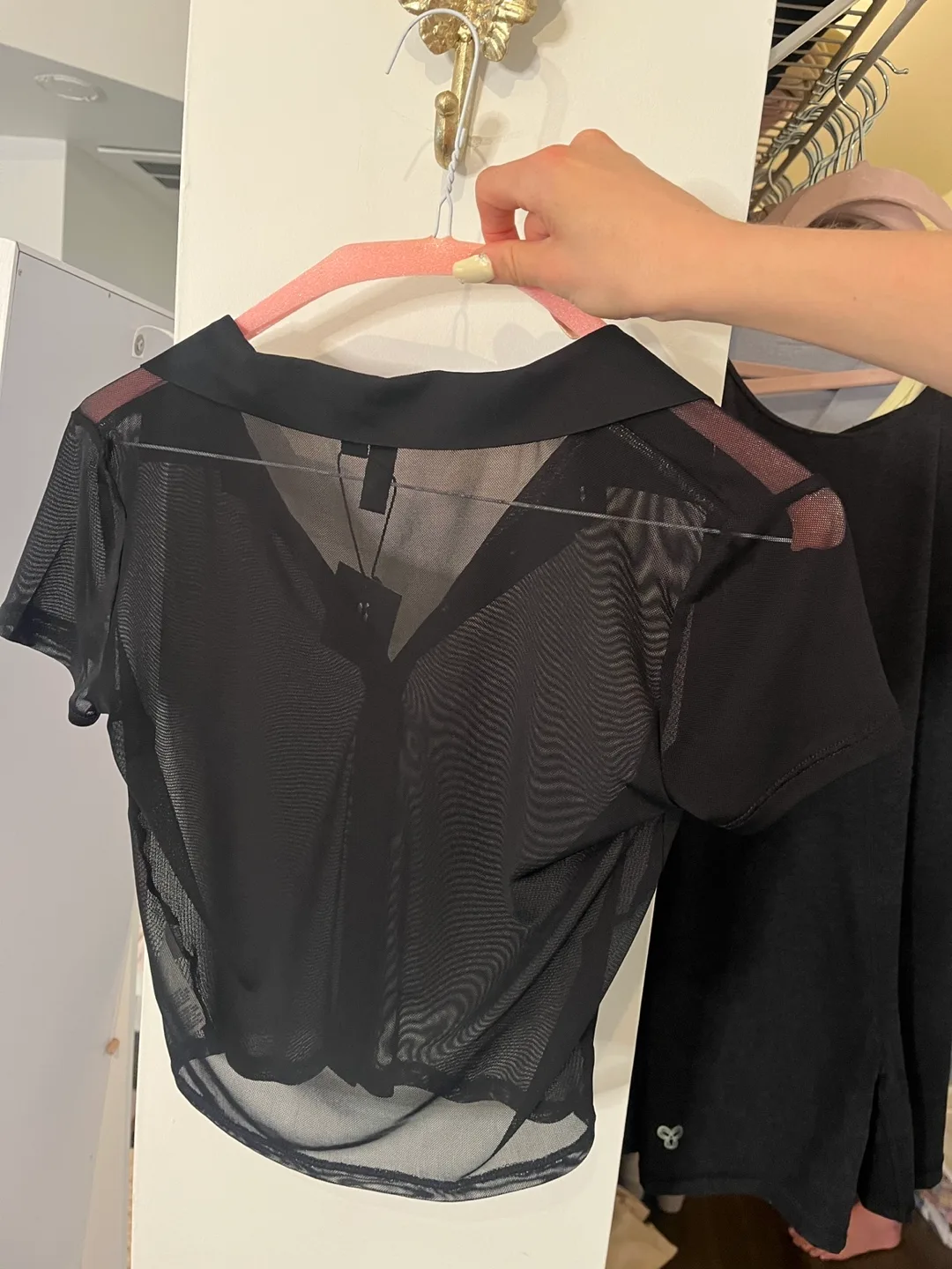 New with Tags Black Mesh Top image indicator(3)