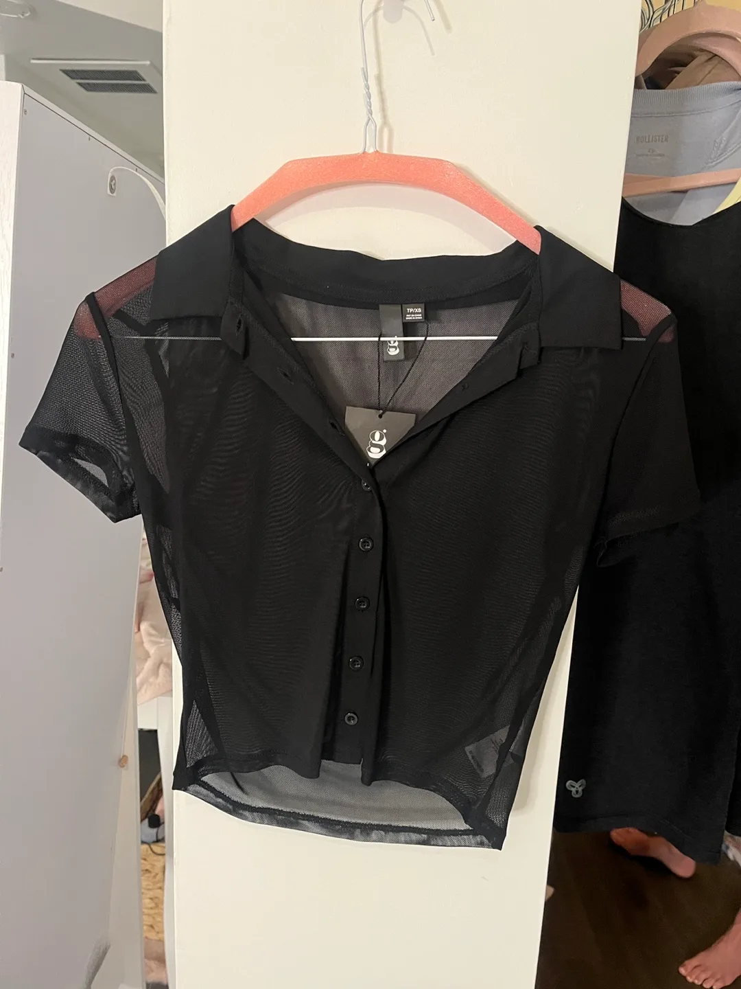 New with Tags Black Mesh Top thumbnail