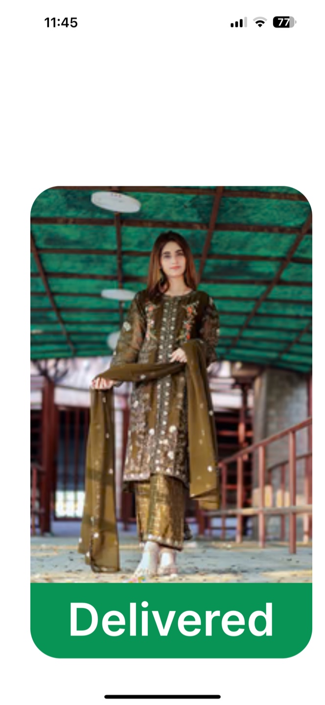 Olive Green Embroidered Suit for Eid