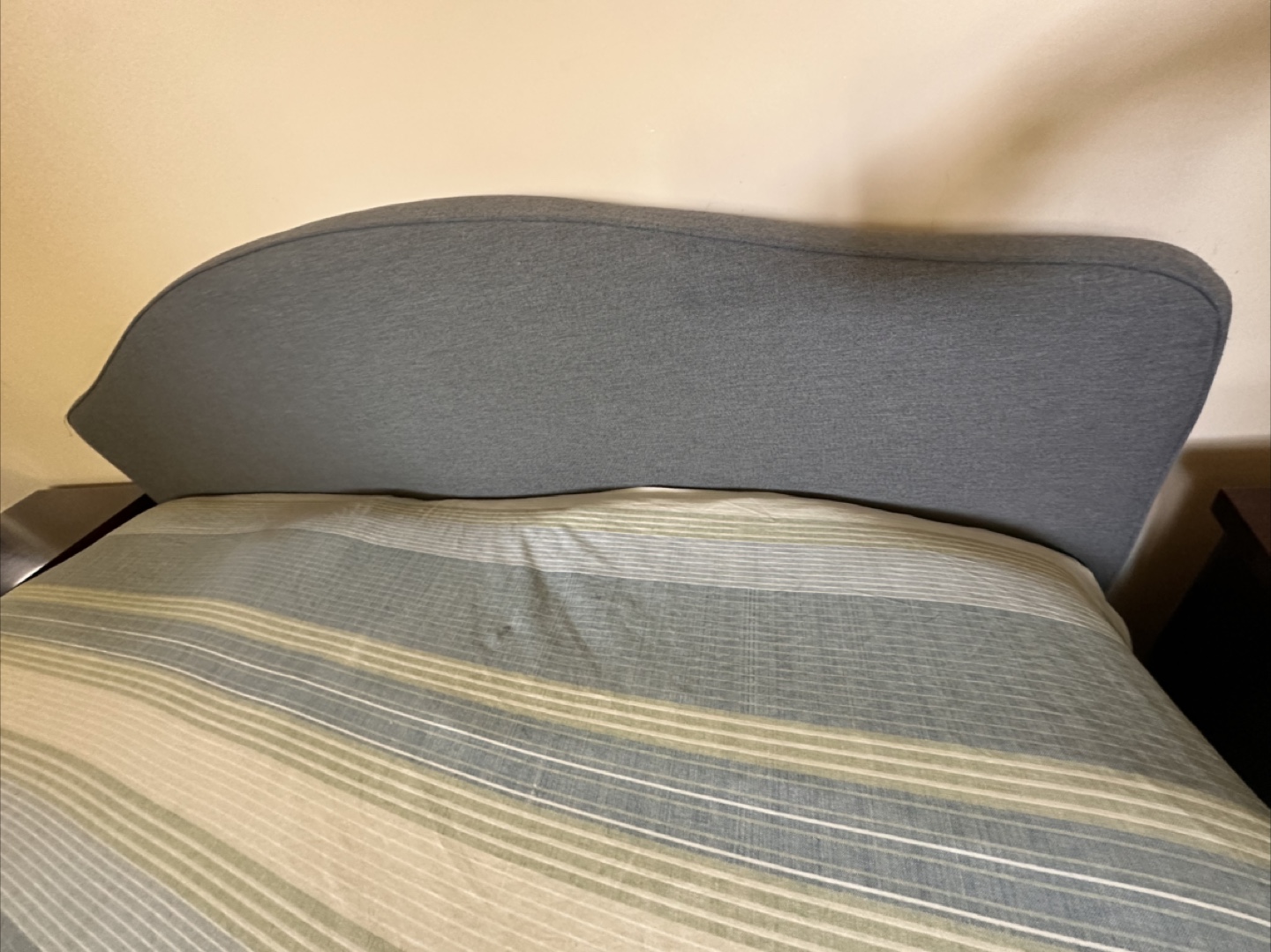 Queen Bed Grey Upholstered Headboard + Mattress - photo 2