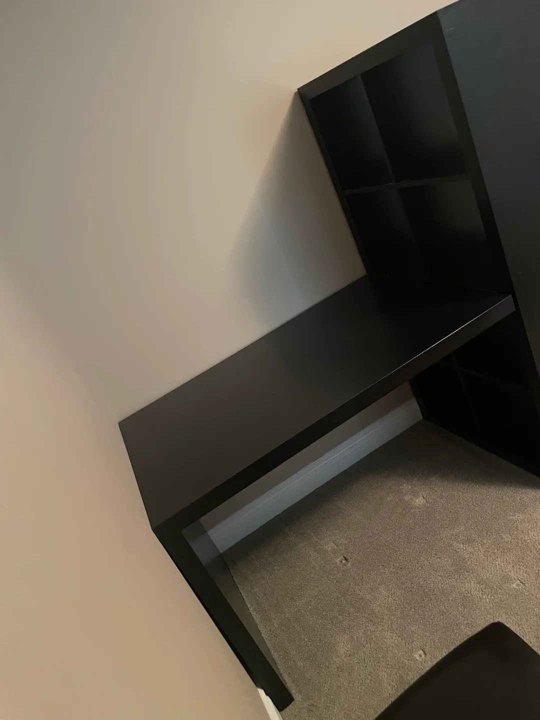 Black Storage Shelf with Desk thumbnail
