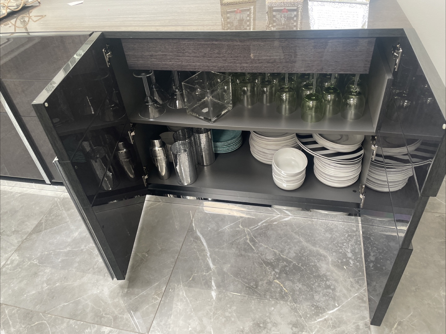 Modern Dark Wood Buffet Cabinet - photo 3