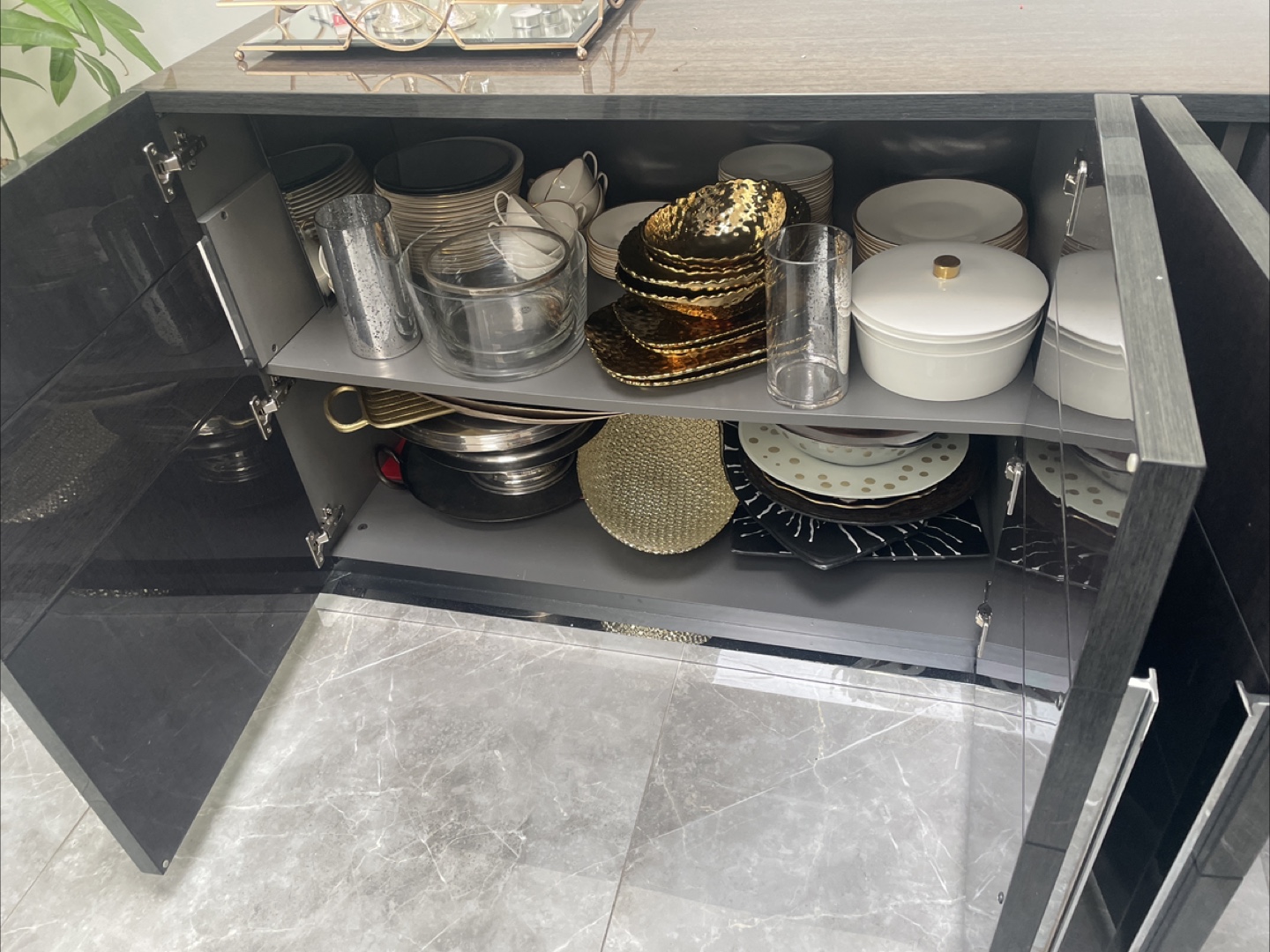 Modern Dark Wood Buffet Cabinet - photo 5