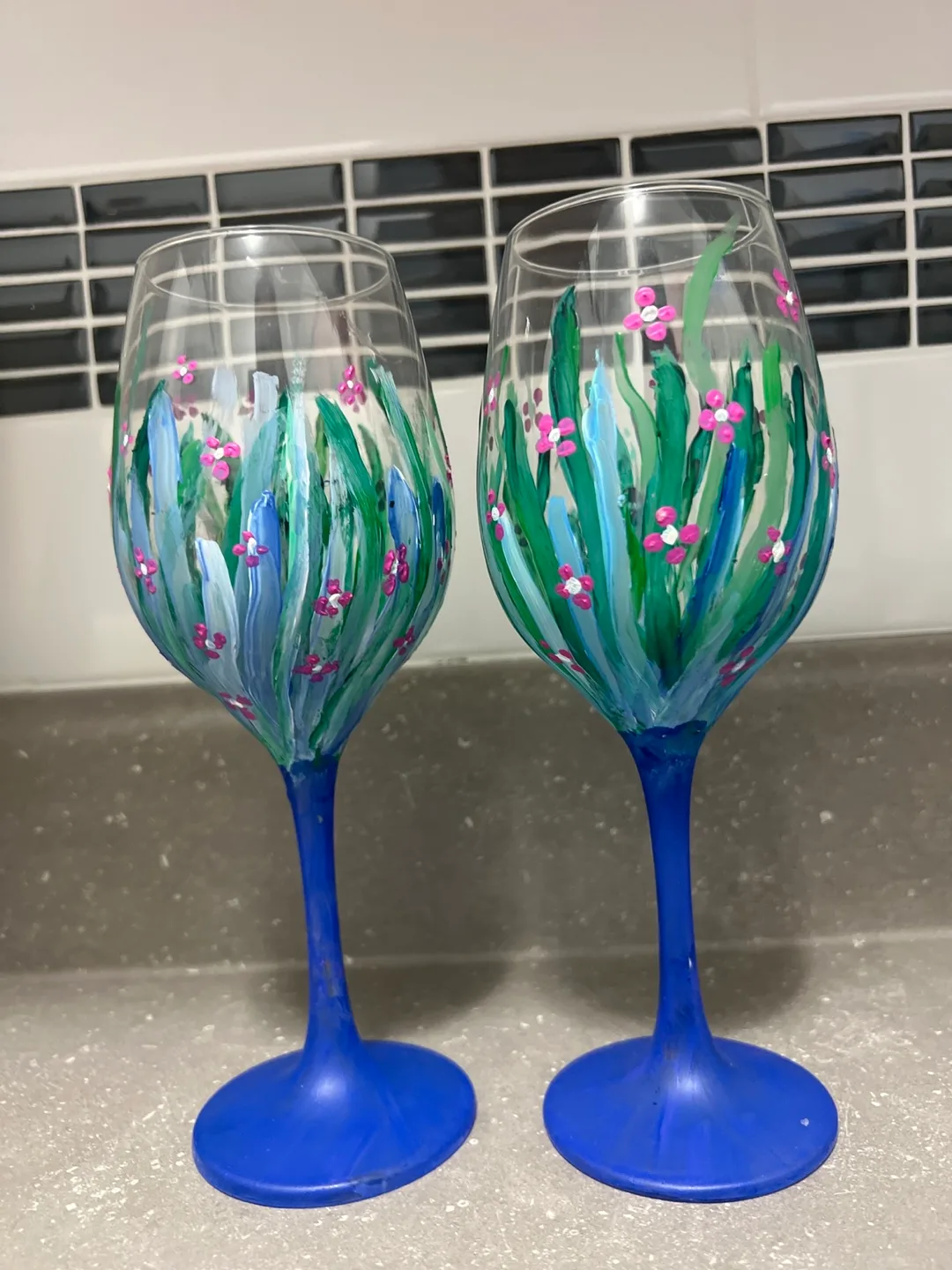 Hand Painted Wine Glasses thumbnail