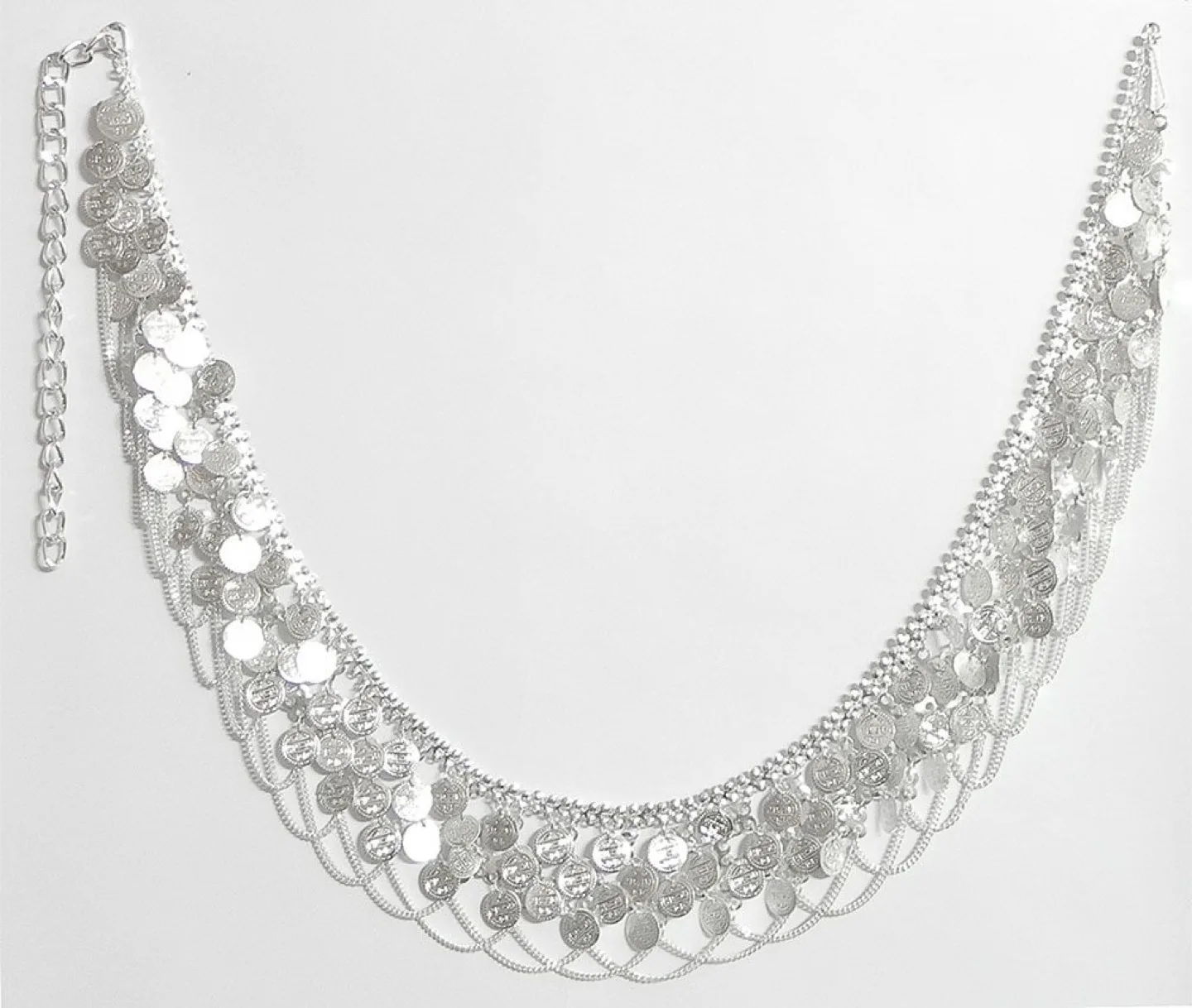 Unique Egyptian Brass Silver Color Coins Belt image indicator(3)