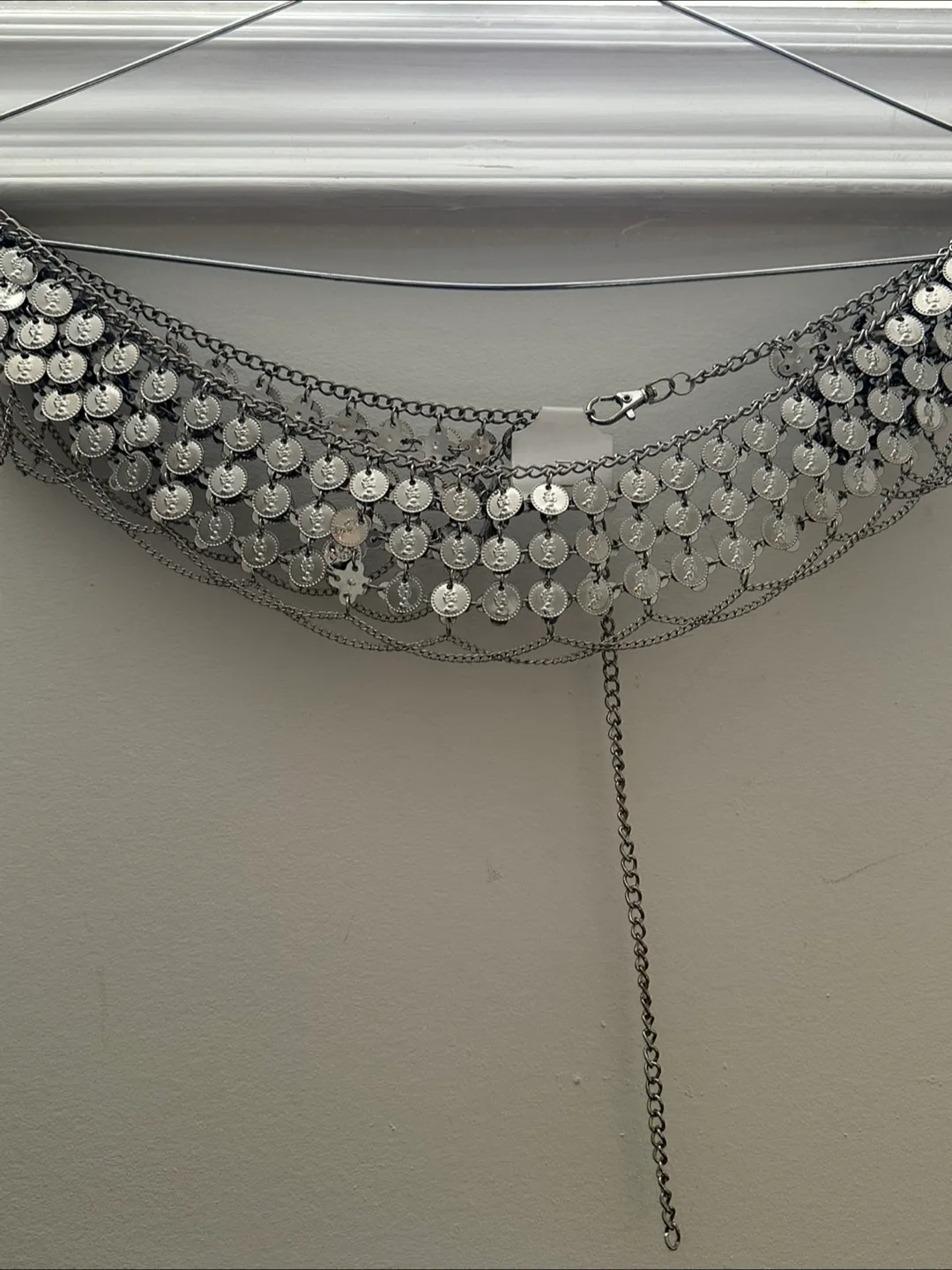 Unique Egyptian Brass Silver Color Coins Belt image indicator(2)