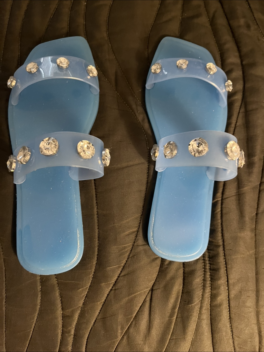 Blue jewelled sandals