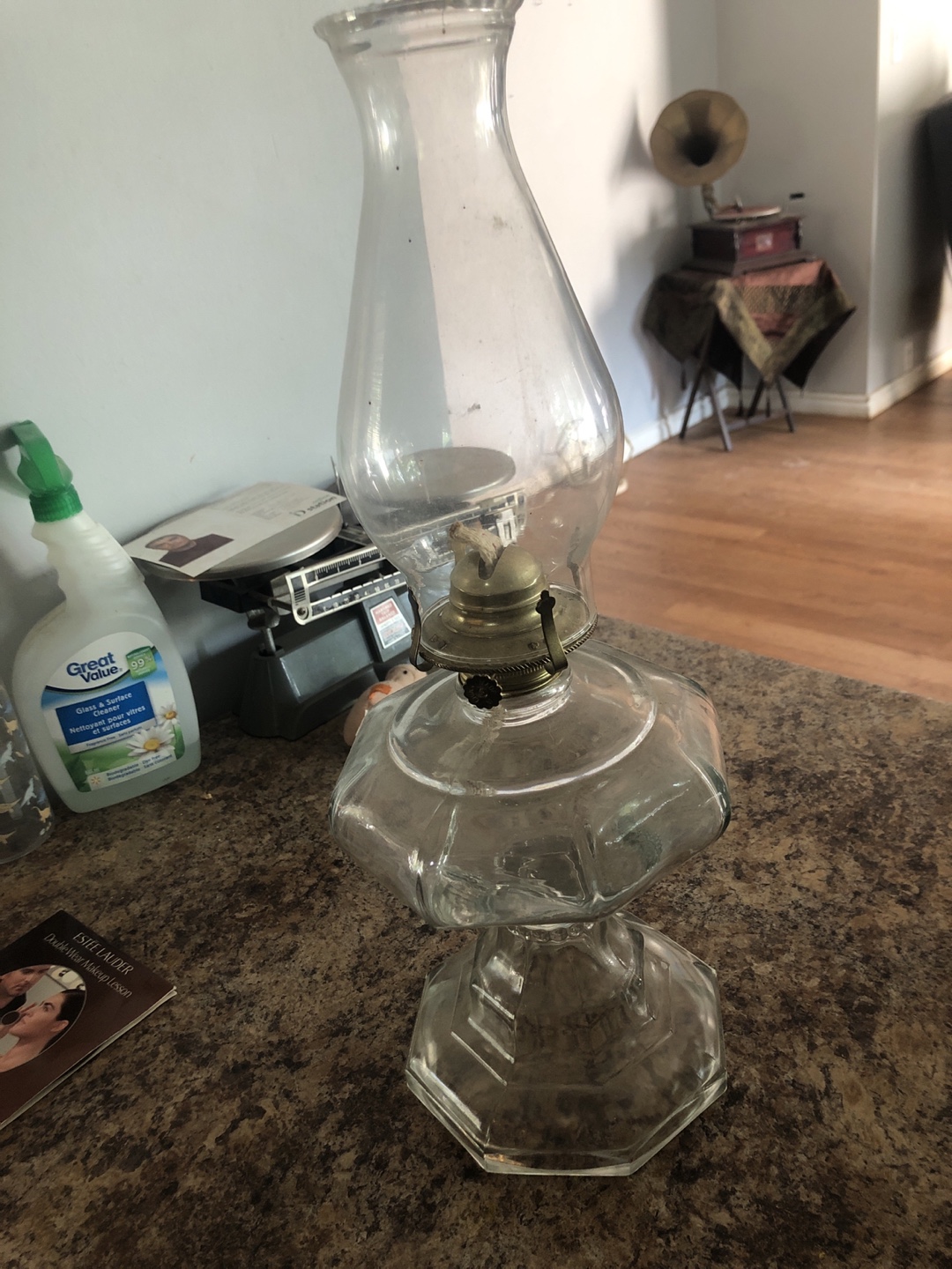 Vintage Glass Oil Lamp