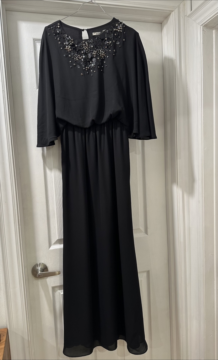 Black Dress Embellished Neckline Size 8