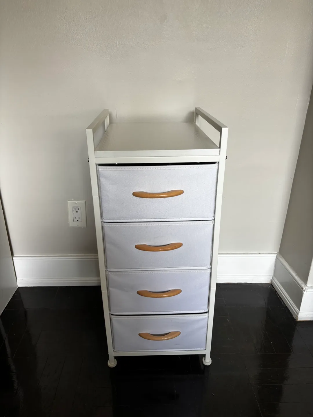 White Fabric and Metal Drawer thumbnail