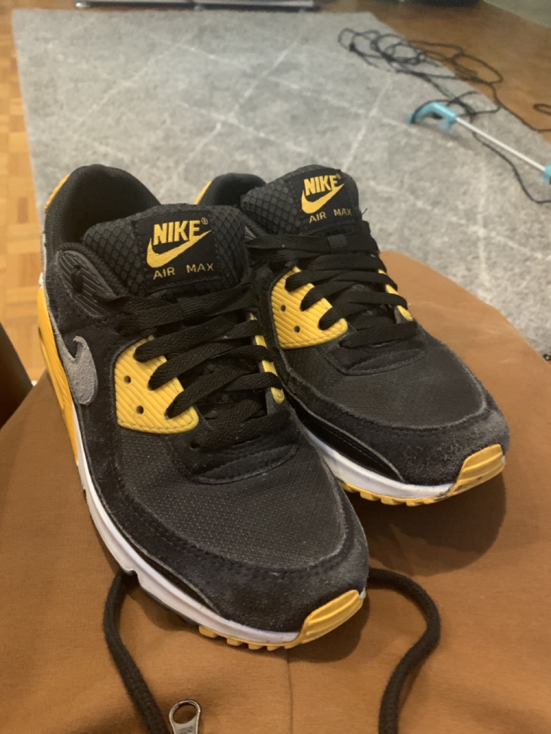 Nike Air Max Black and Yellow Sneakers