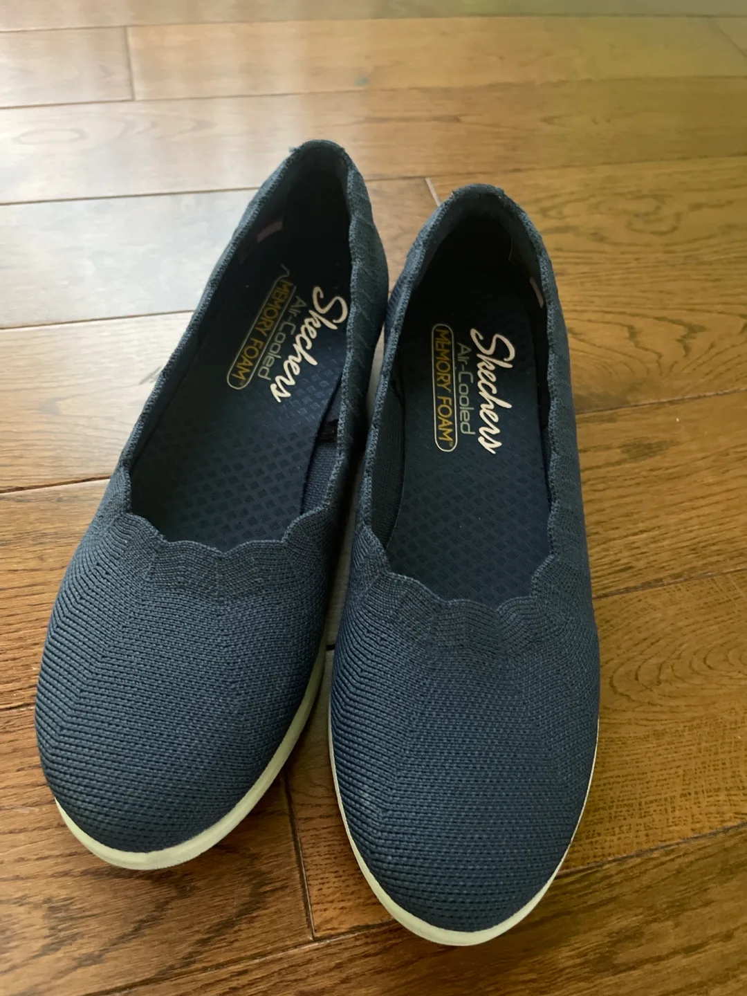 Skechers Navy Blue Slip-On Flats thumbnail