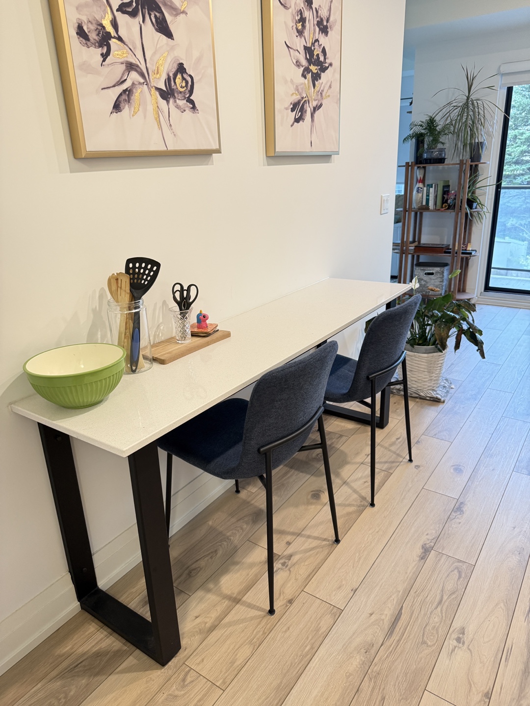Modern blue dining chairs