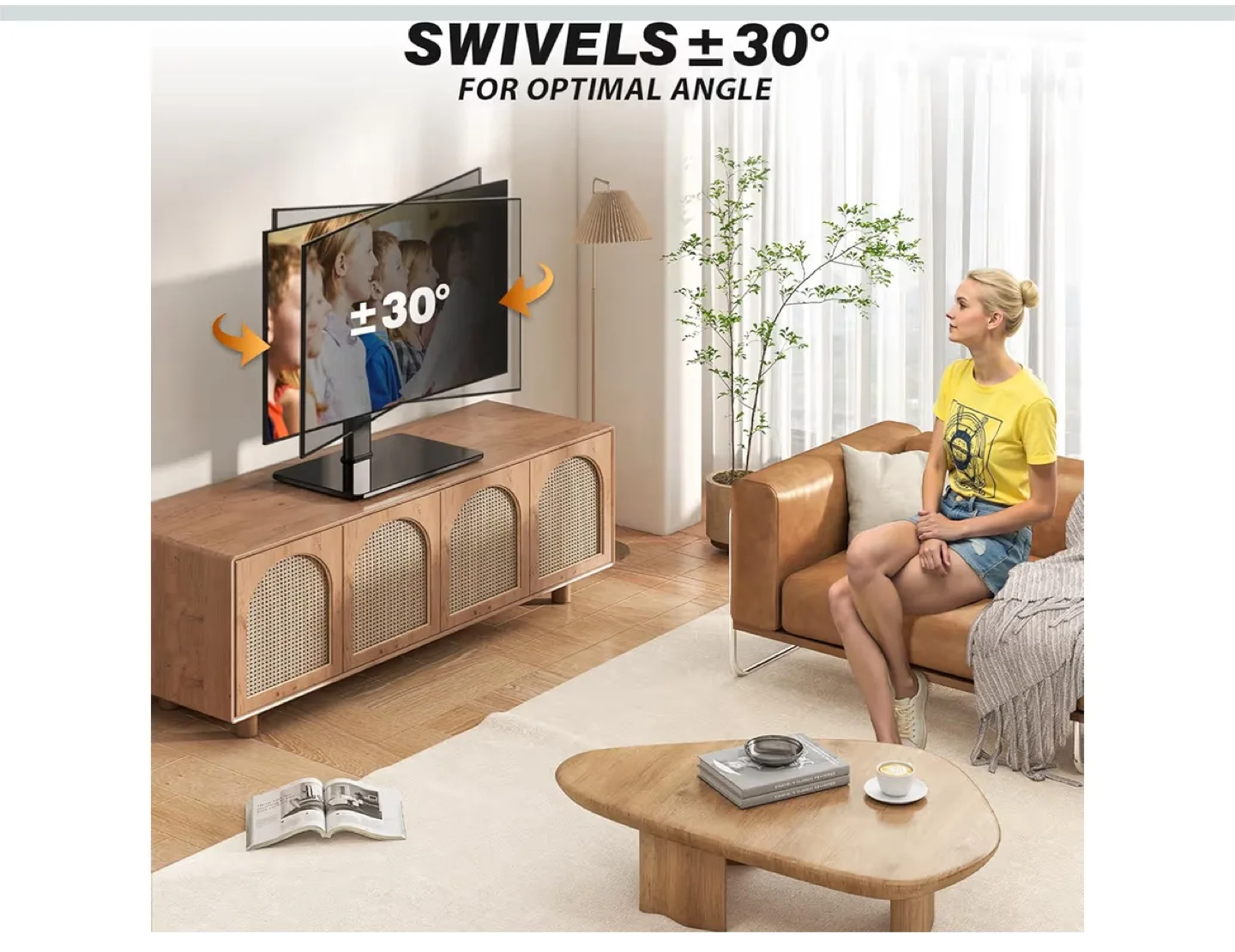 TV Stand with Swivel and Height Adjustment image indicator(3)