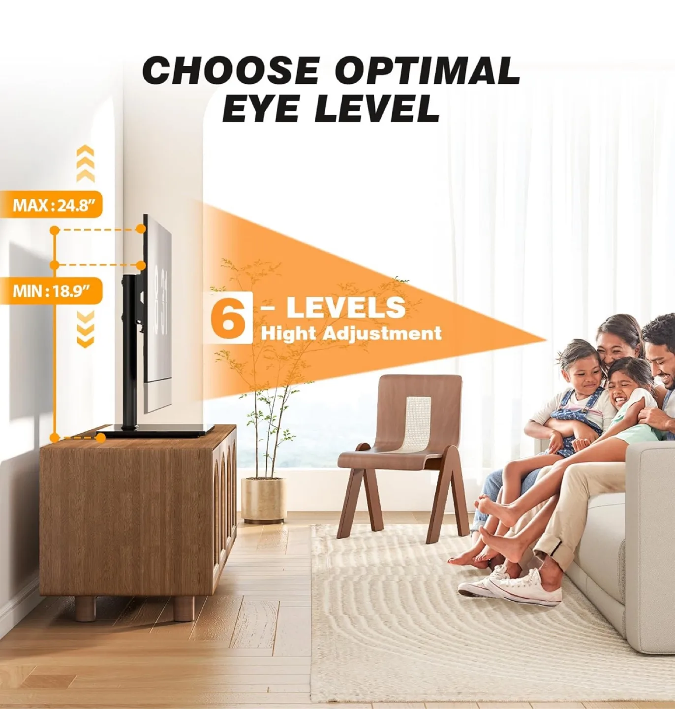 TV Stand with Swivel and Height Adjustment image indicator(4)