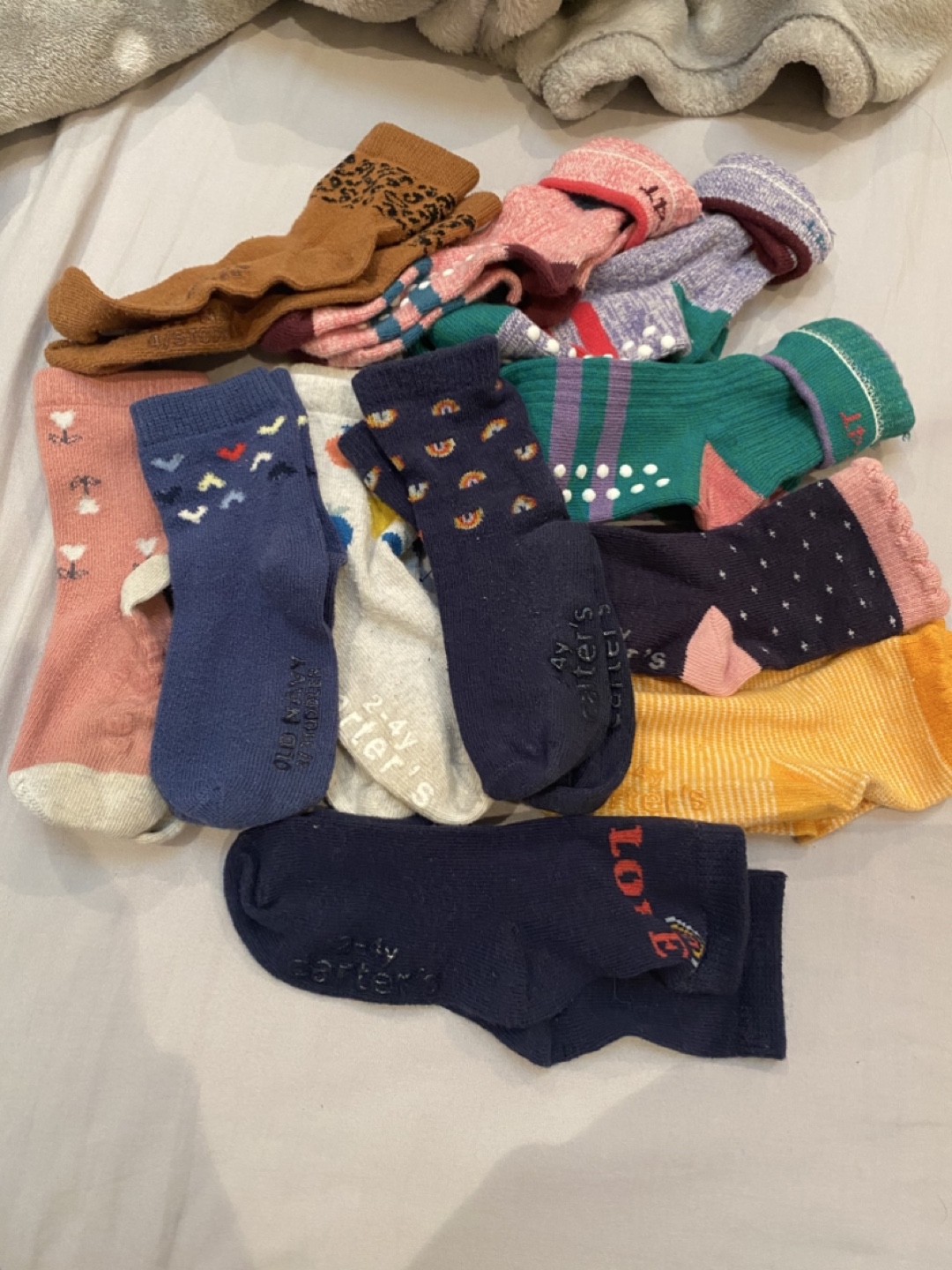 Toddler girls socks size 2-4 years old.