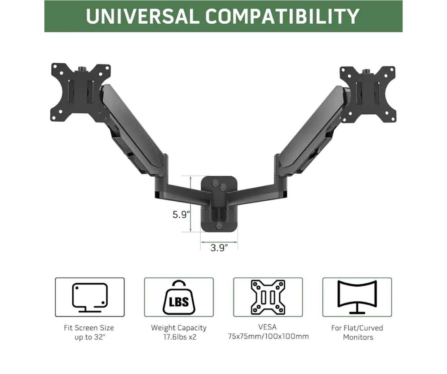 UPGRAVITY Dual Monitor Wall Mount image indicator(2)