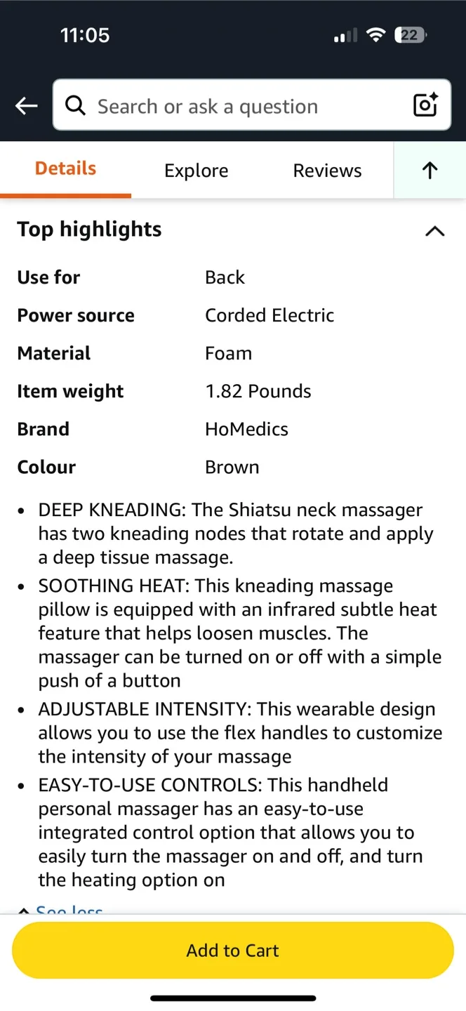 HoMedics Shiatsu Neck Massager image indicator(2)