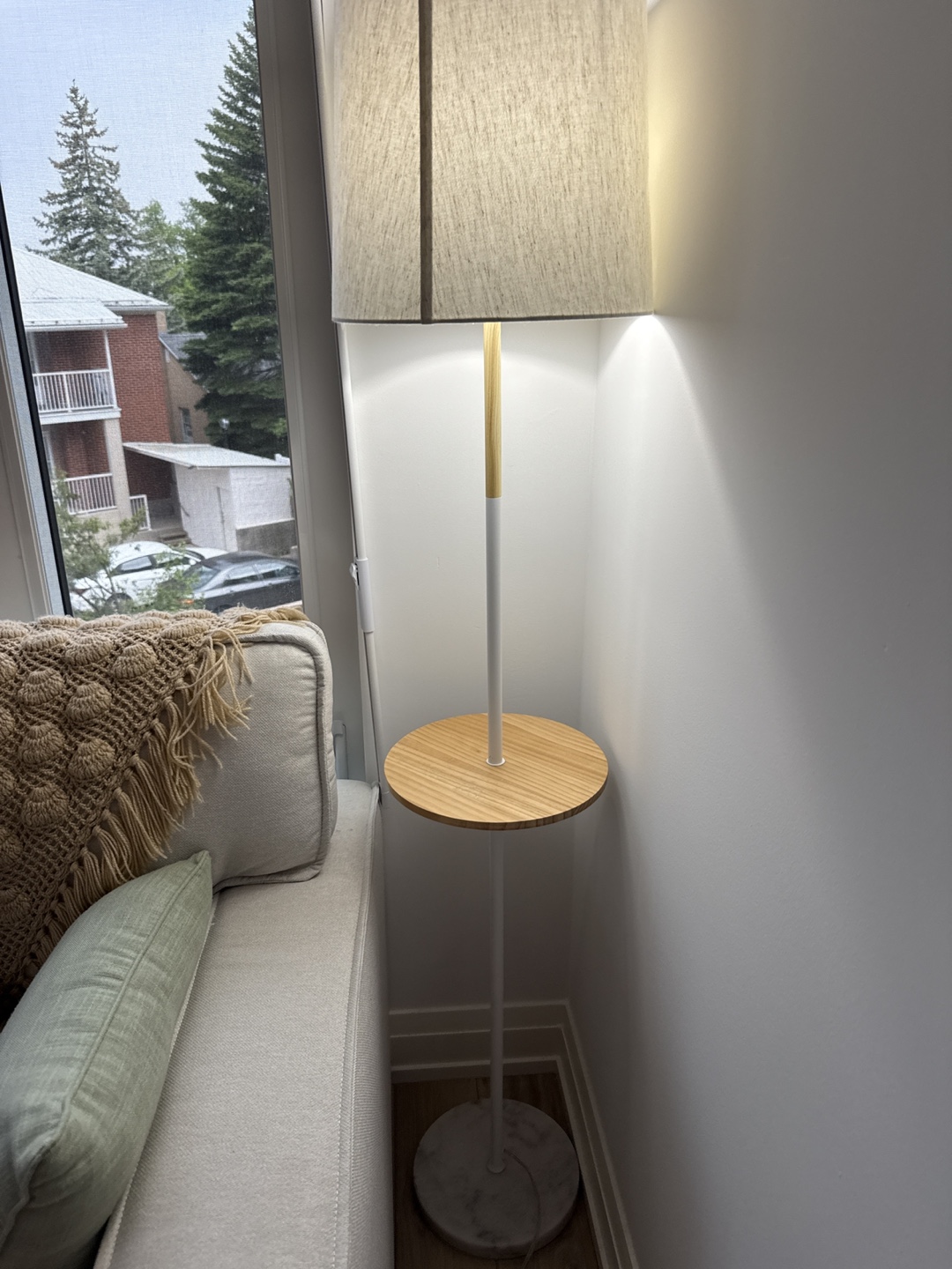 Floor Lamp with Side Table