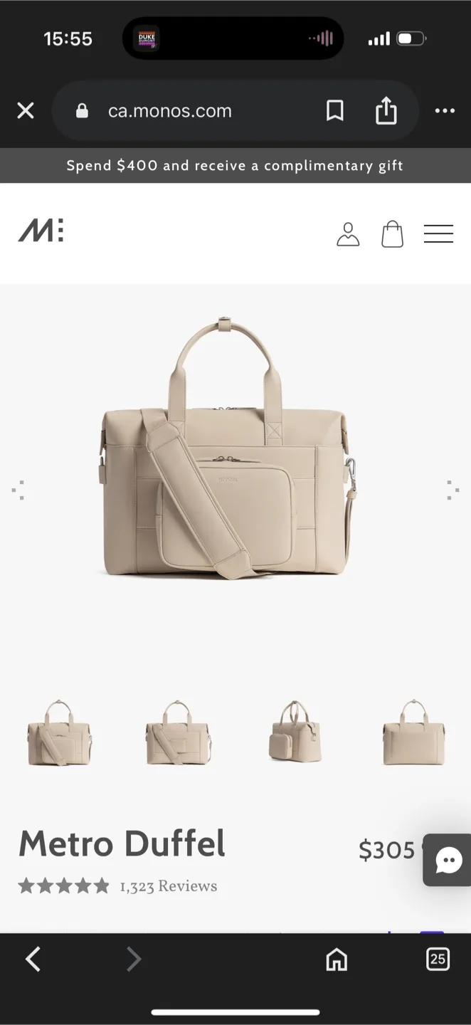 Monos Metro Duffle Bag thumbnail