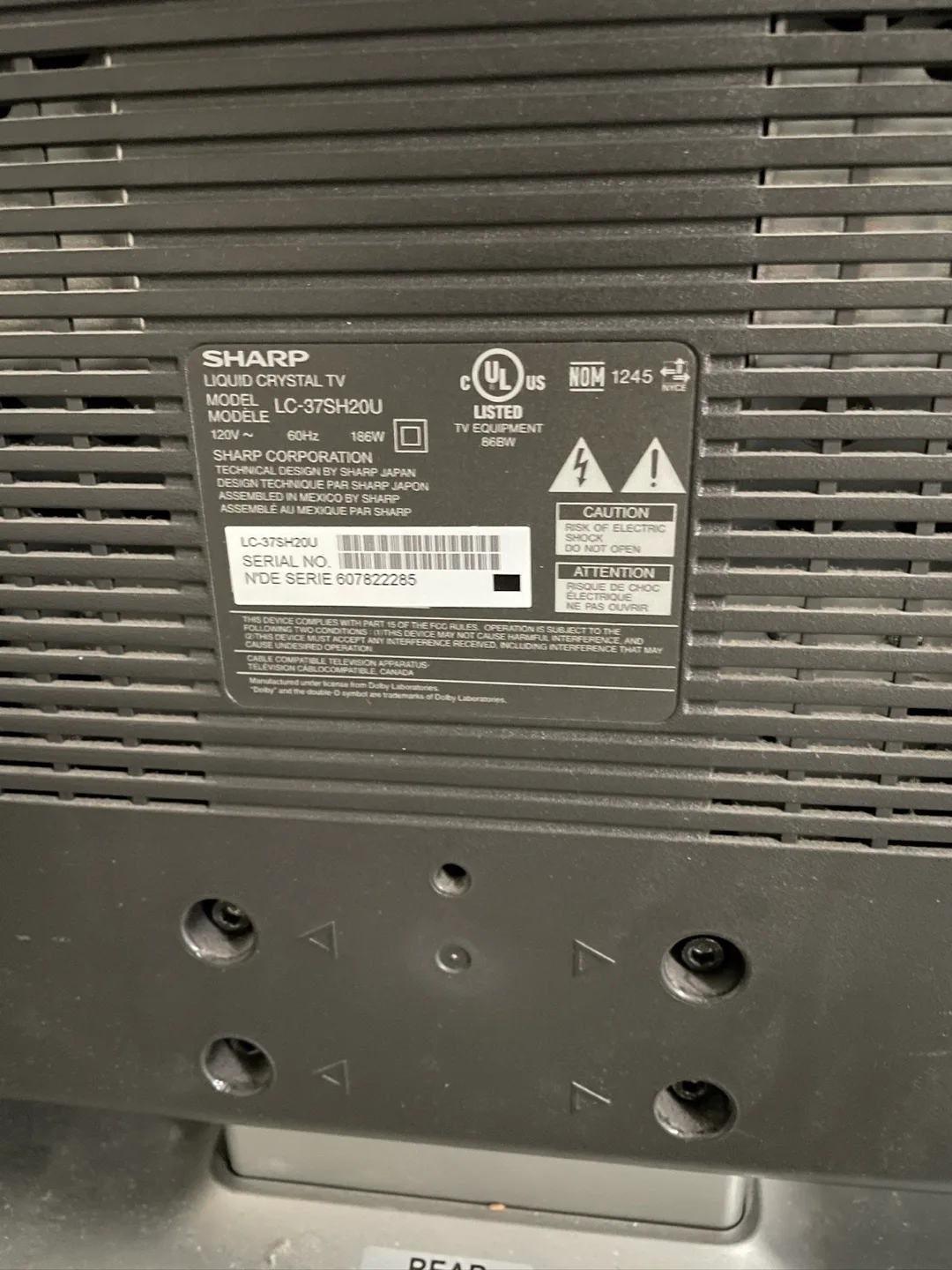 Sharp Liquid Crystal TV image indicator(4)