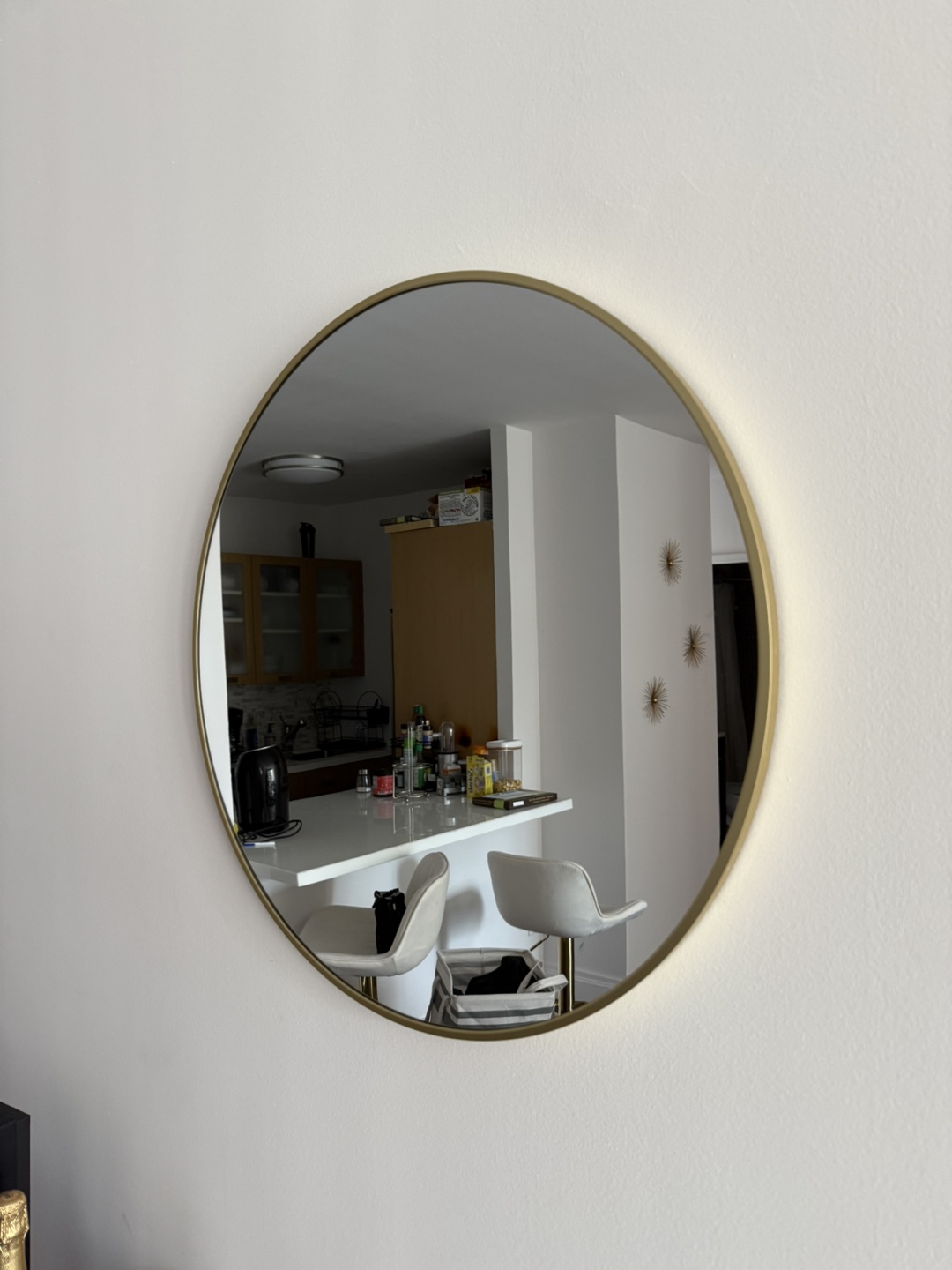 Round Gold Framed Mirror - photo 2