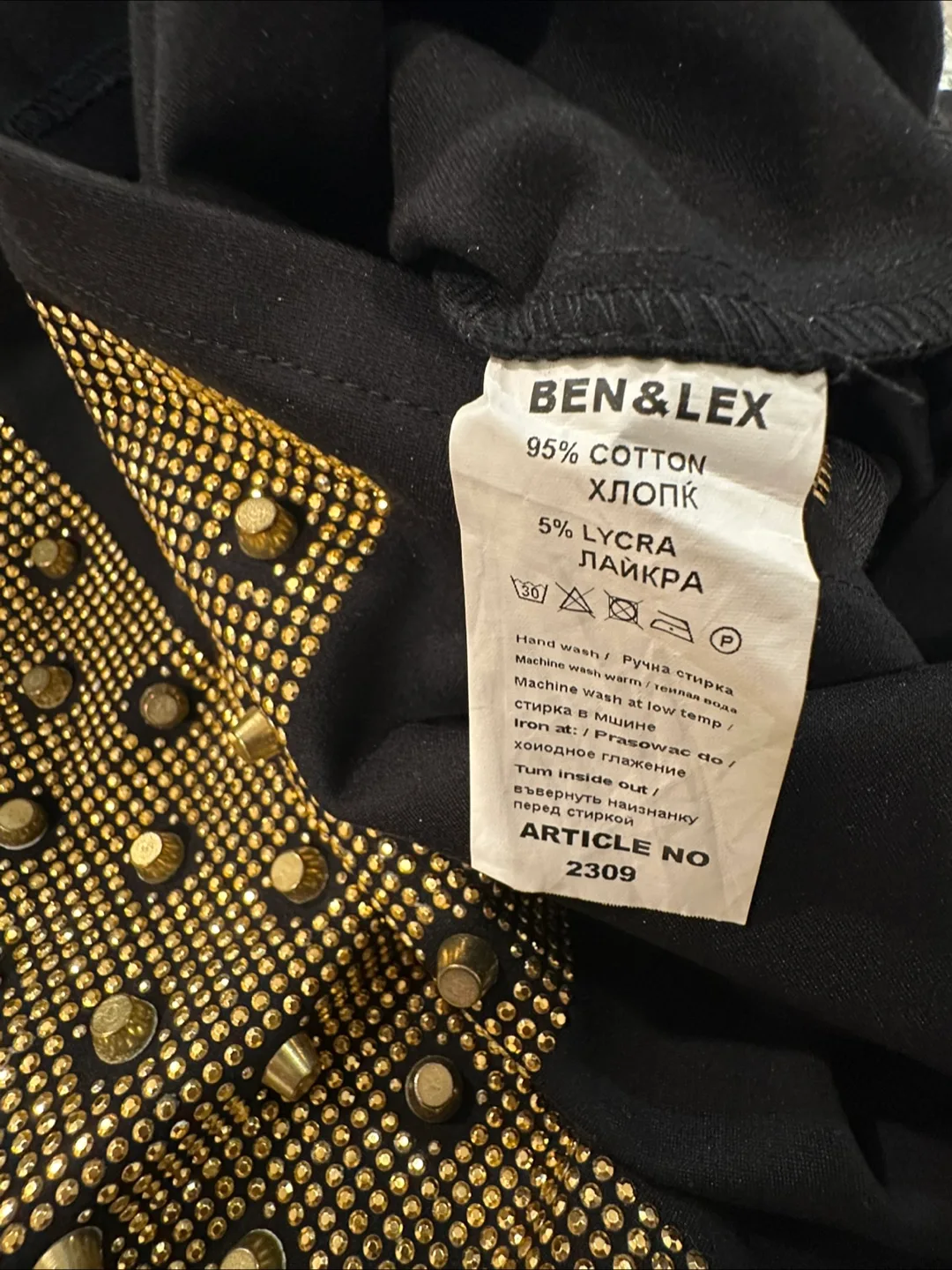 Black Dress with Gold Studs image indicator(8)