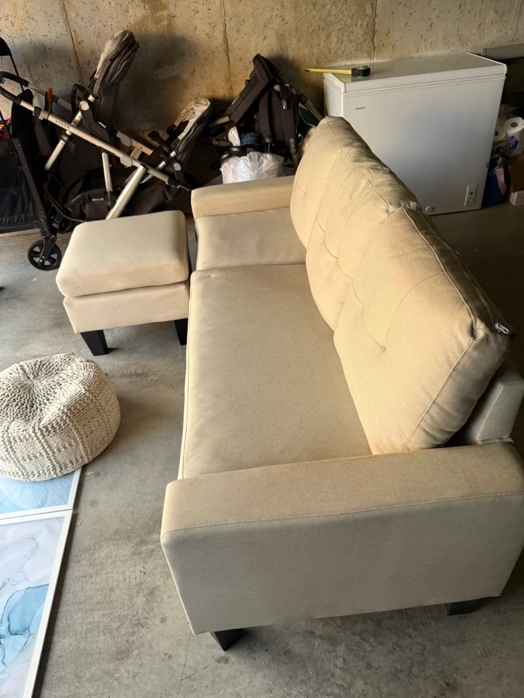 Beige Sectional Sofa with Ottoman image indicator(5)