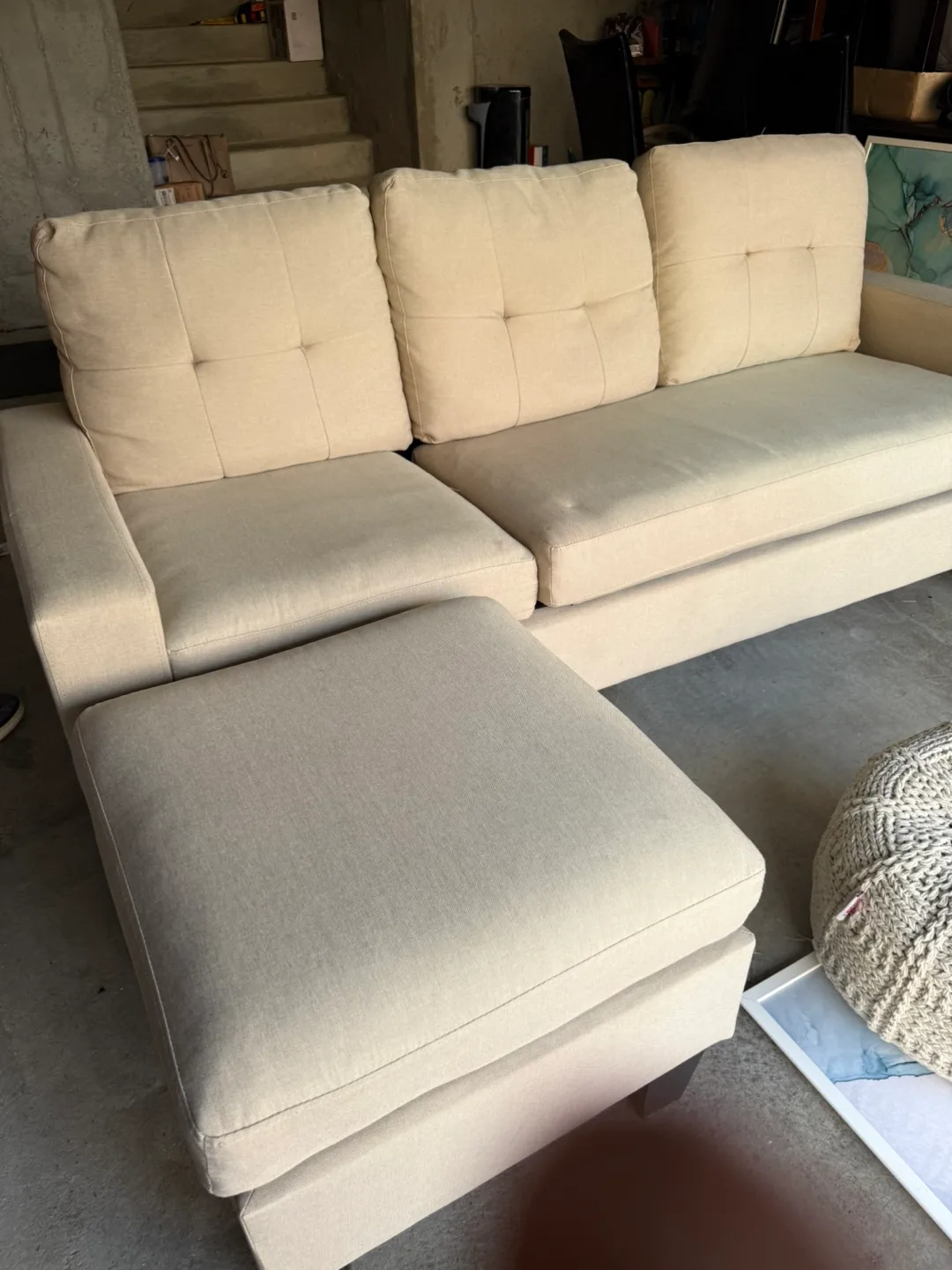 Beige Sectional Sofa with Ottoman image indicator(7)