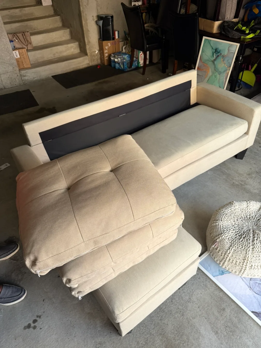 Beige Sectional Sofa with Ottoman image indicator(10)