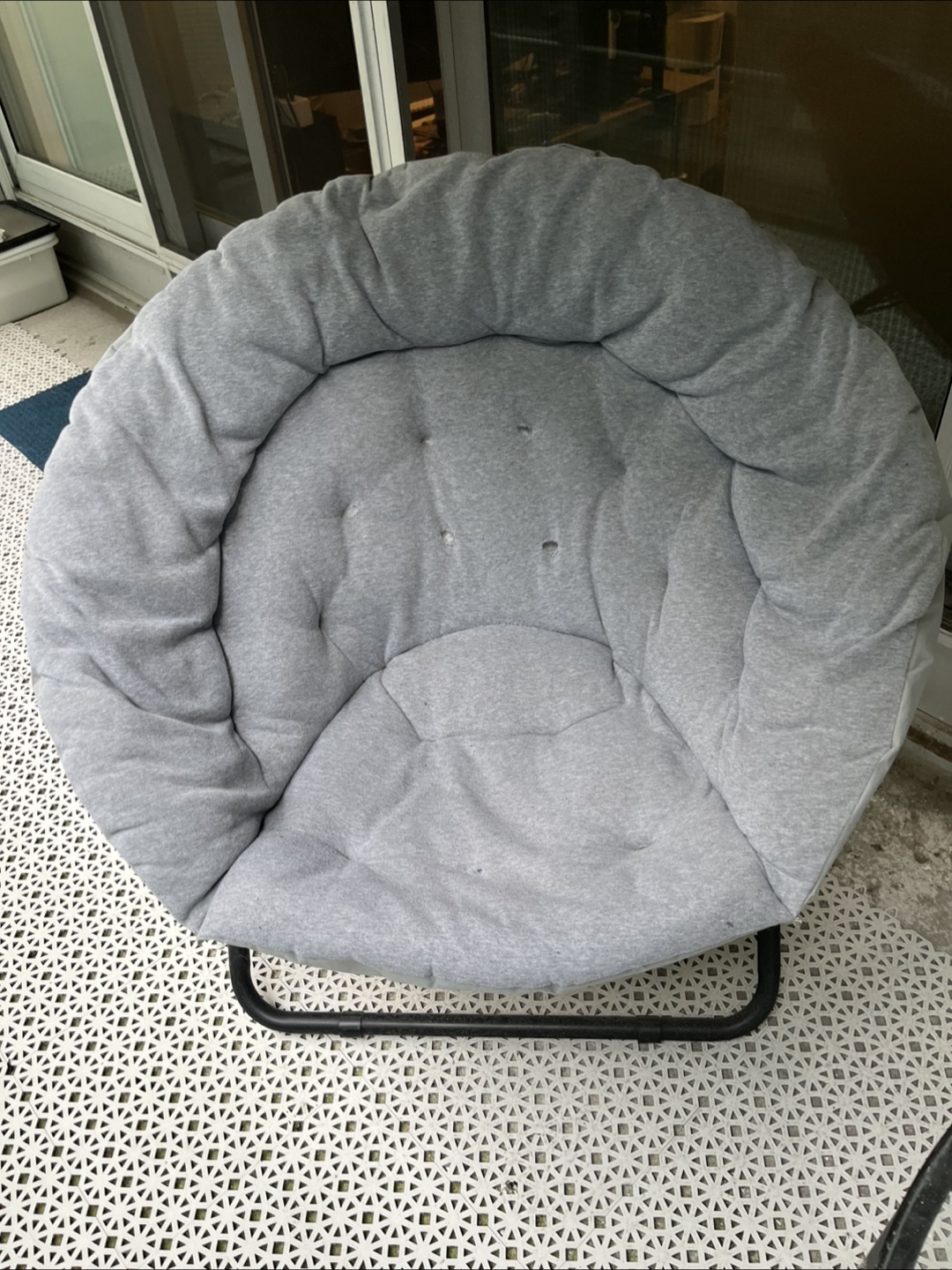 2 Folding Grey Moon Chairs