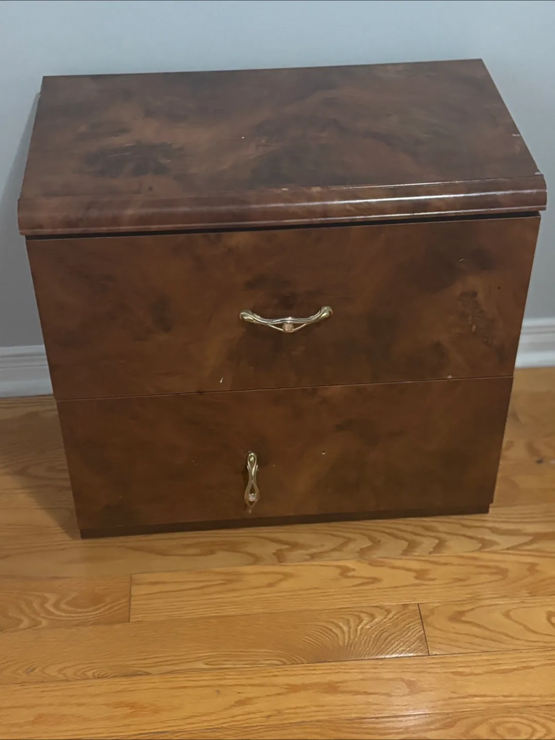 Two-Drawer Wooden Dresser thumbnail