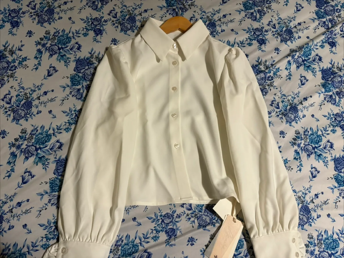 Cream White Ruffle Blouse thumbnail