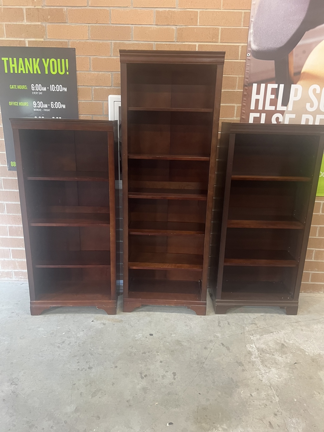 Set of 3 Wooden Bookshelves