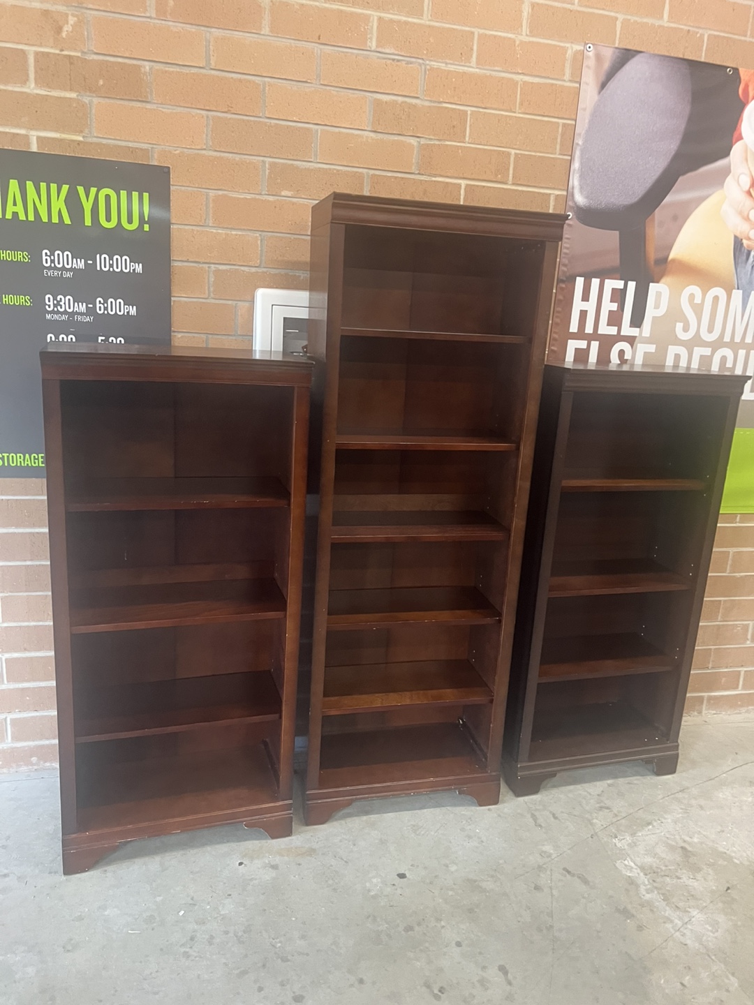 Set of 3 Wooden Bookshelves - photo 2