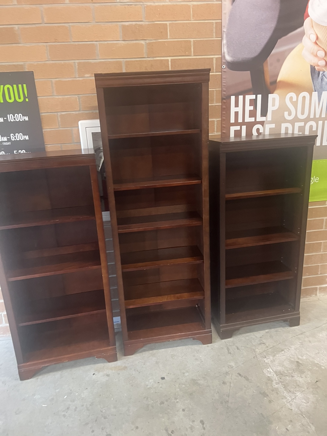 Set of 3 Wooden Bookshelves - photo 5